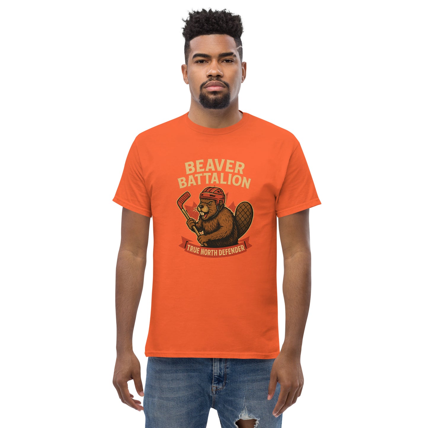 Beaver Battalion – True North Defender Unisex classic tee from Rare Plus Apparel – unique movie & pop culture inspired design.