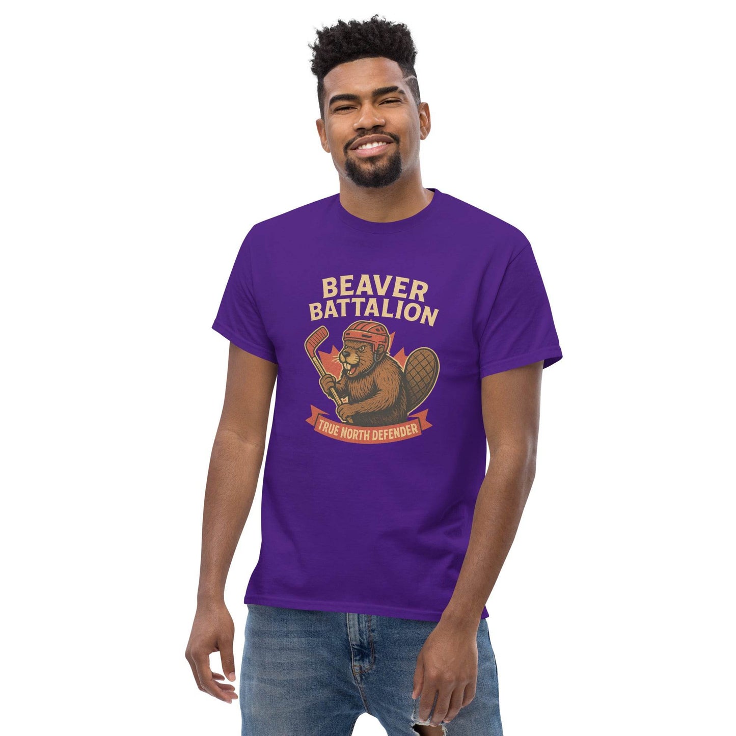 Beaver Battalion – True North Defender Unisex classic tee from Rare Plus Apparel – unique movie & pop culture inspired design.