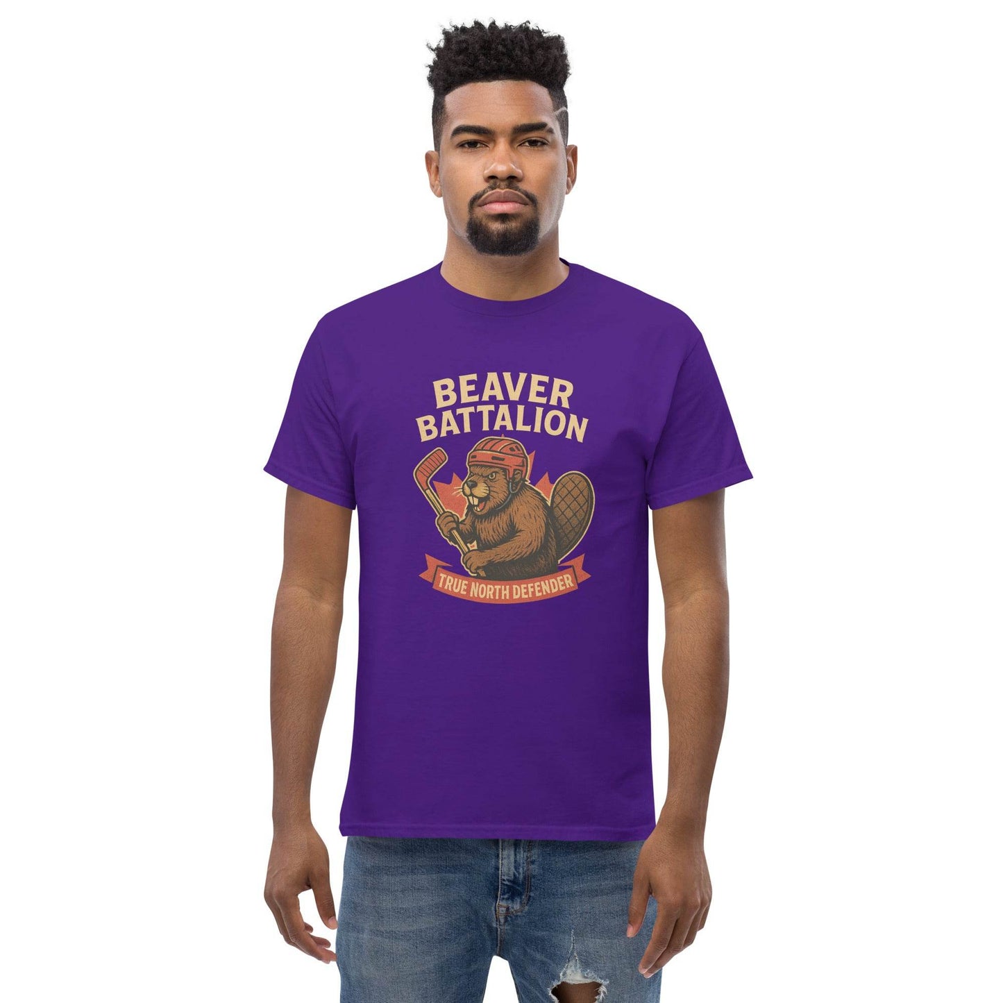 Beaver Battalion – True North Defender Unisex classic tee from Rare Plus Apparel – unique movie & pop culture inspired design.
