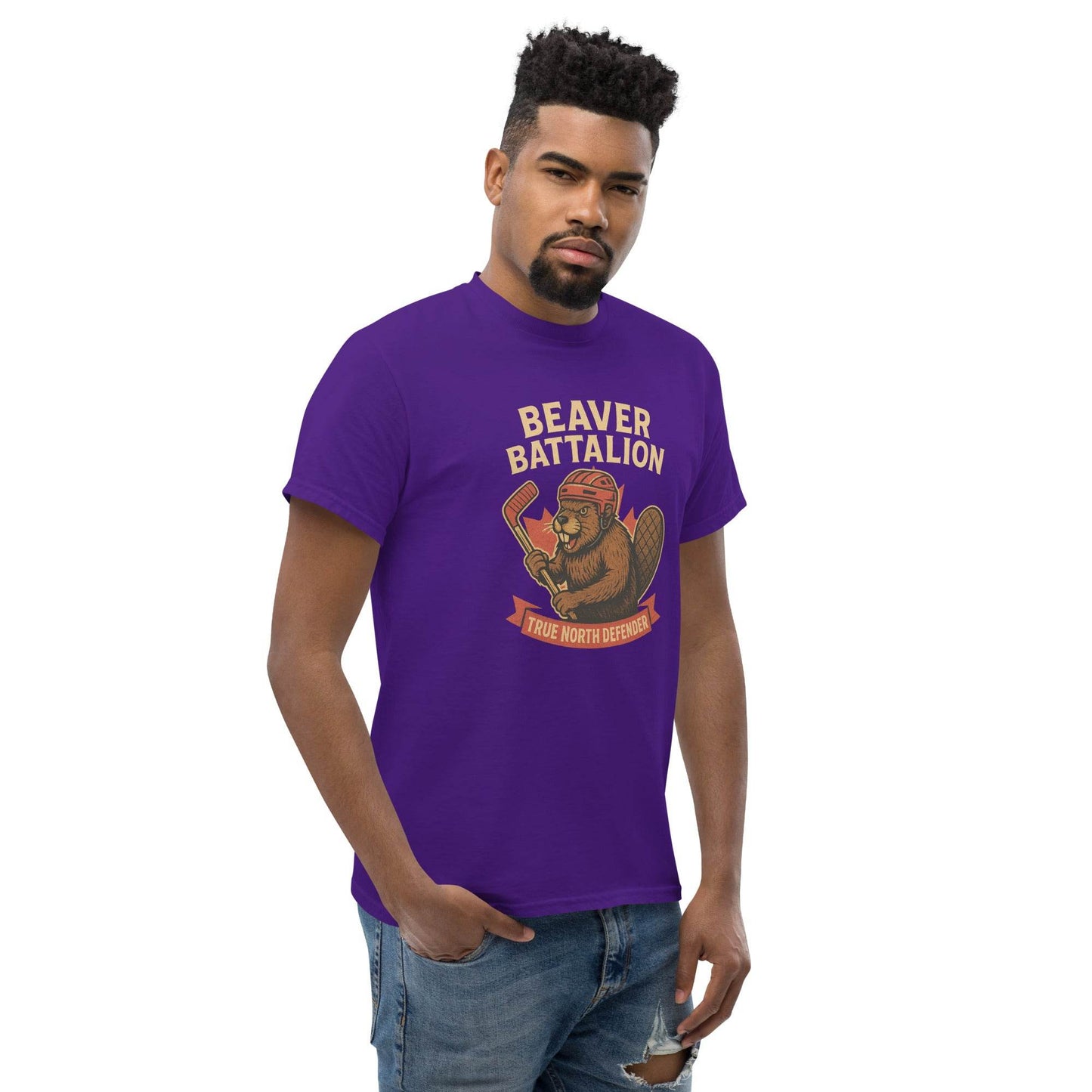 Beaver Battalion – True North Defender Unisex classic tee from Rare Plus Apparel – unique movie & pop culture inspired design.