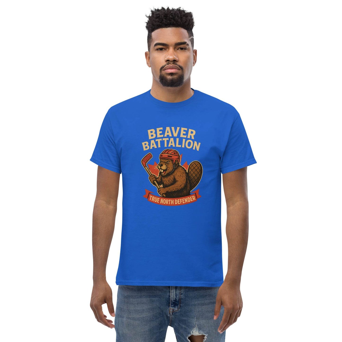 Beaver Battalion – True North Defender Unisex classic tee from Rare Plus Apparel – unique movie & pop culture inspired design.
