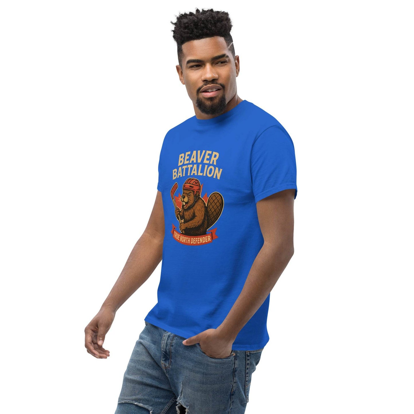 Beaver Battalion – True North Defender Unisex classic tee from Rare Plus Apparel – unique movie & pop culture inspired design.