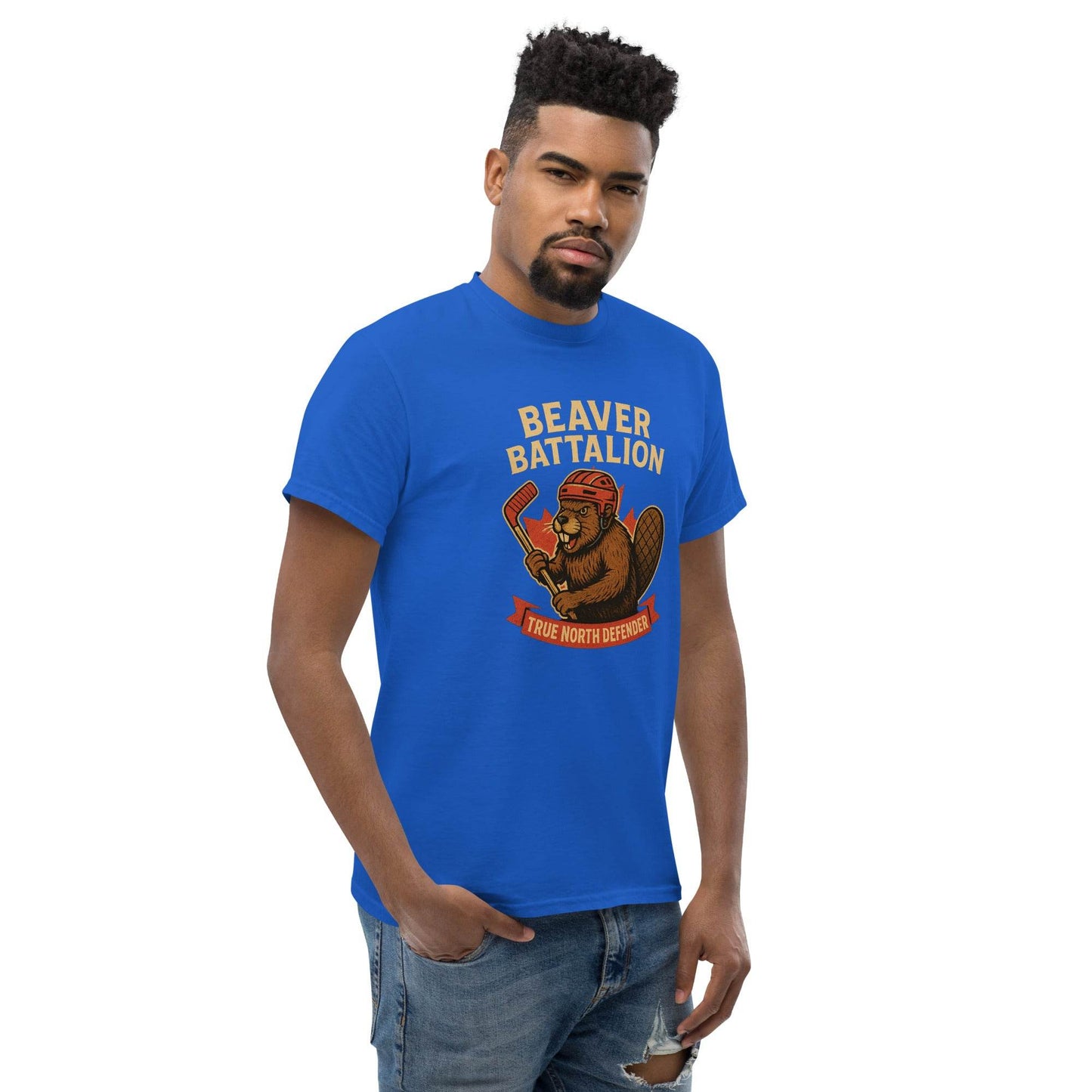 Beaver Battalion – True North Defender Unisex classic tee from Rare Plus Apparel – unique movie & pop culture inspired design.