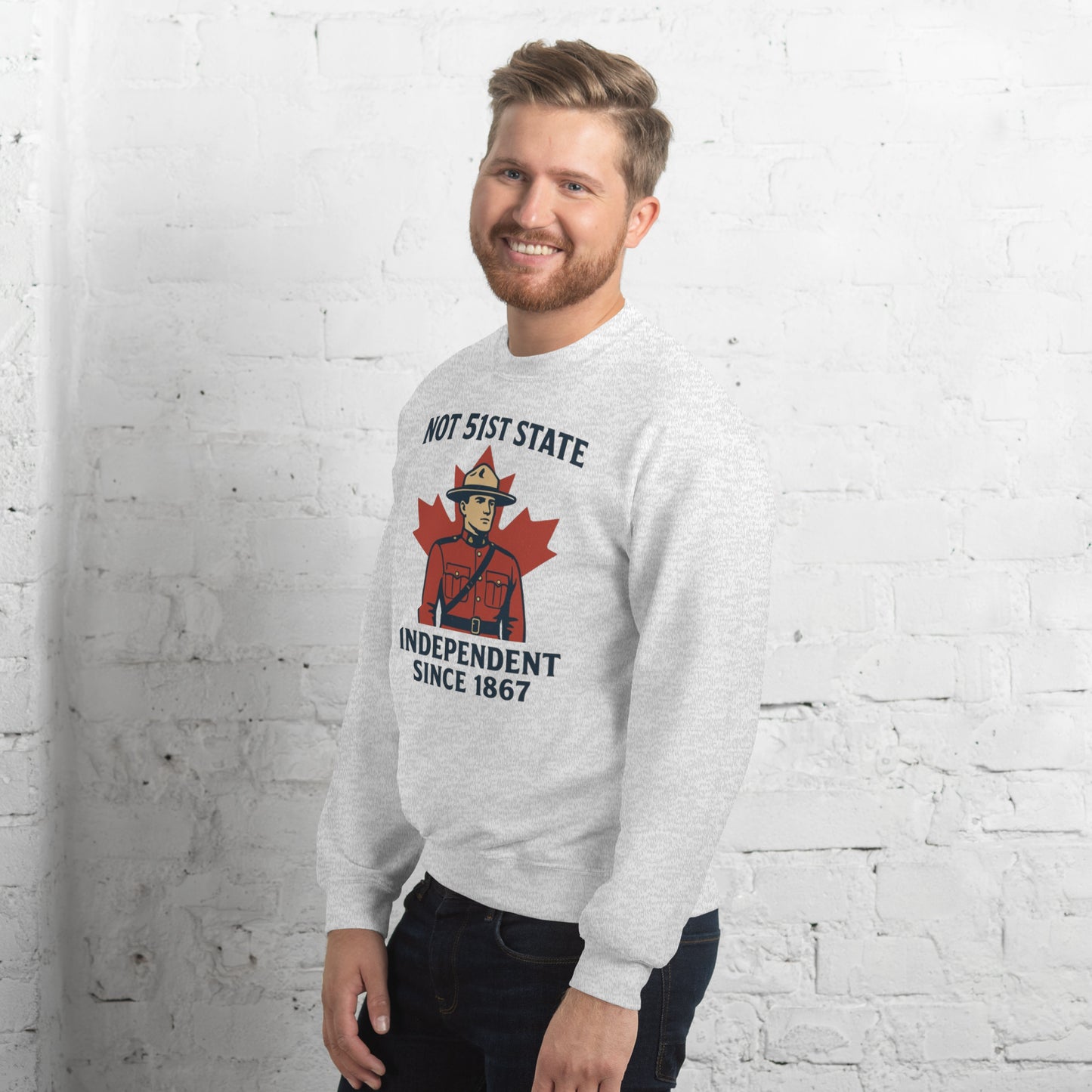 Not 51st State Mountie Unisex Sweatshirt from Rare Plus Apparel – unique movie & pop culture inspired design.