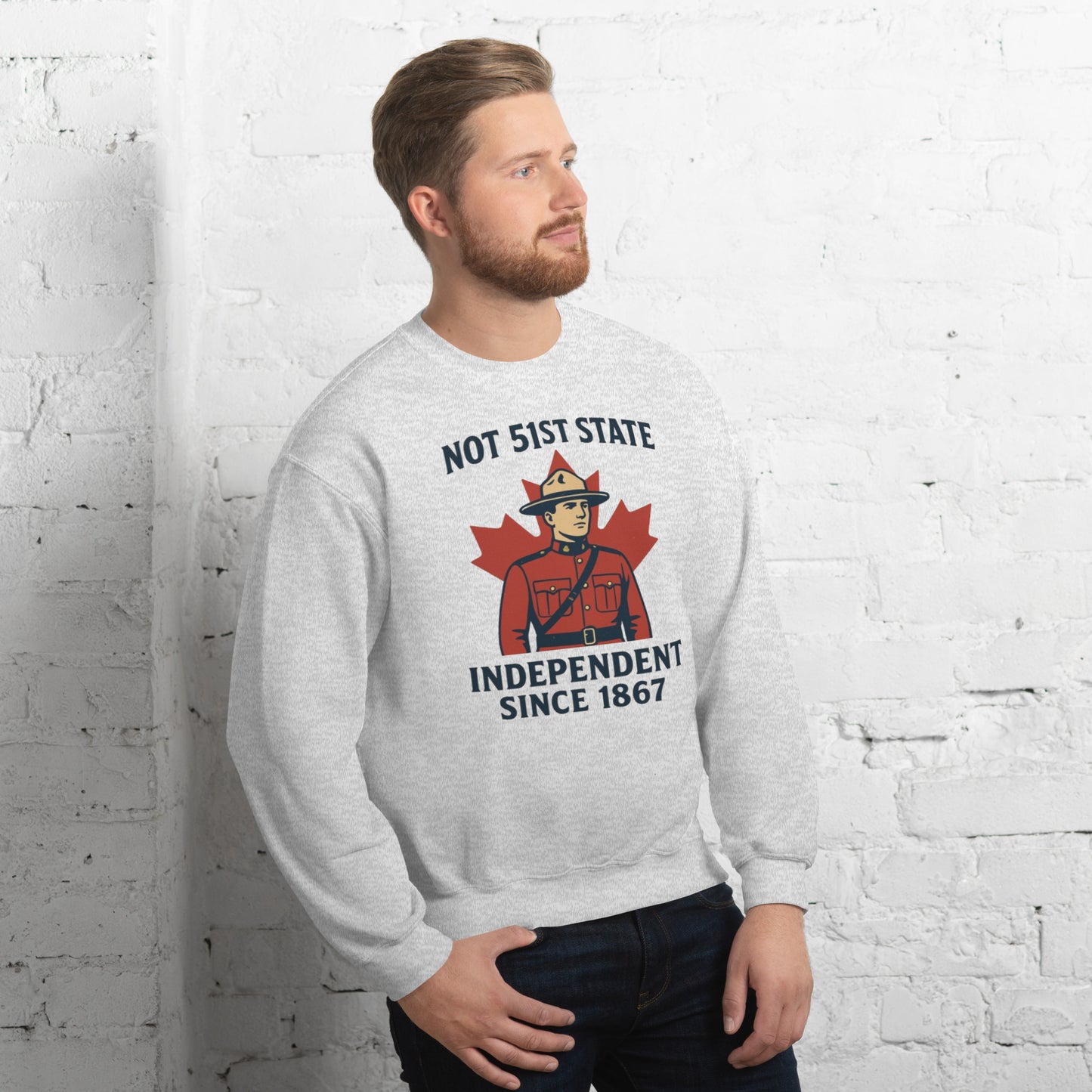 Not 51st State Mountie Unisex Sweatshirt from Rare Plus Apparel – unique movie & pop culture inspired design.