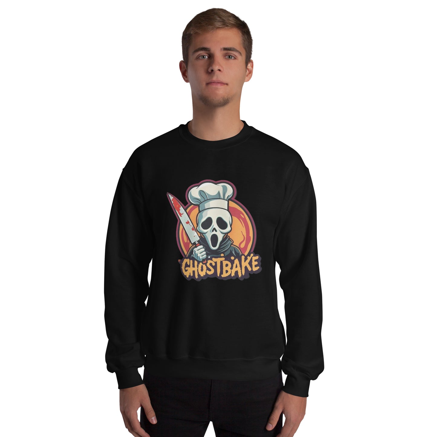 GhostBake Unisex Sweatshirt from Rare Plus Apparel – unique movie & pop culture inspired design.