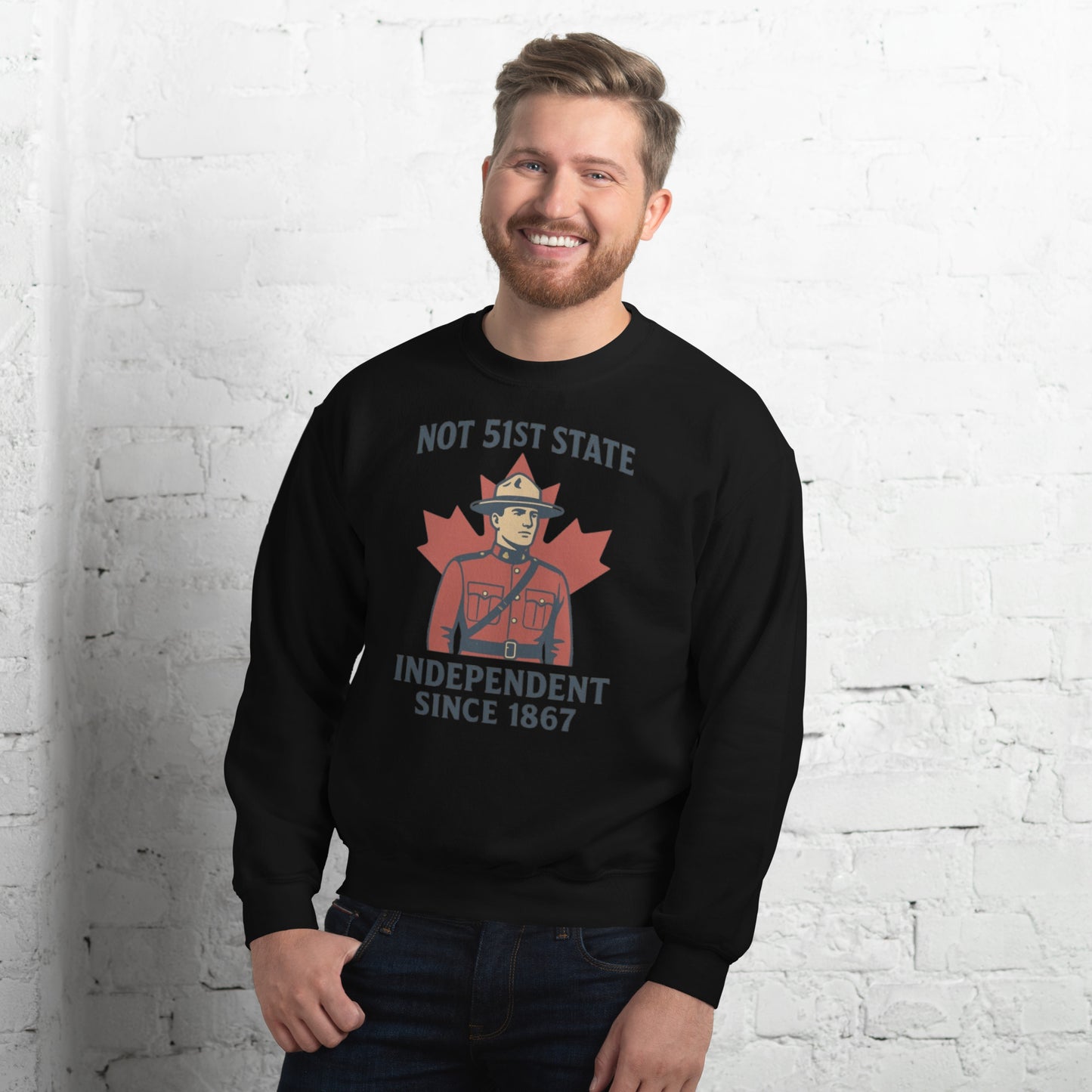 Not 51st State Mountie Unisex Sweatshirt from Rare Plus Apparel – unique movie & pop culture inspired design.