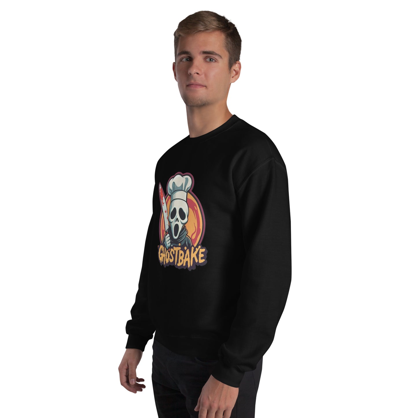 GhostBake Unisex Sweatshirt from Rare Plus Apparel – unique movie & pop culture inspired design.