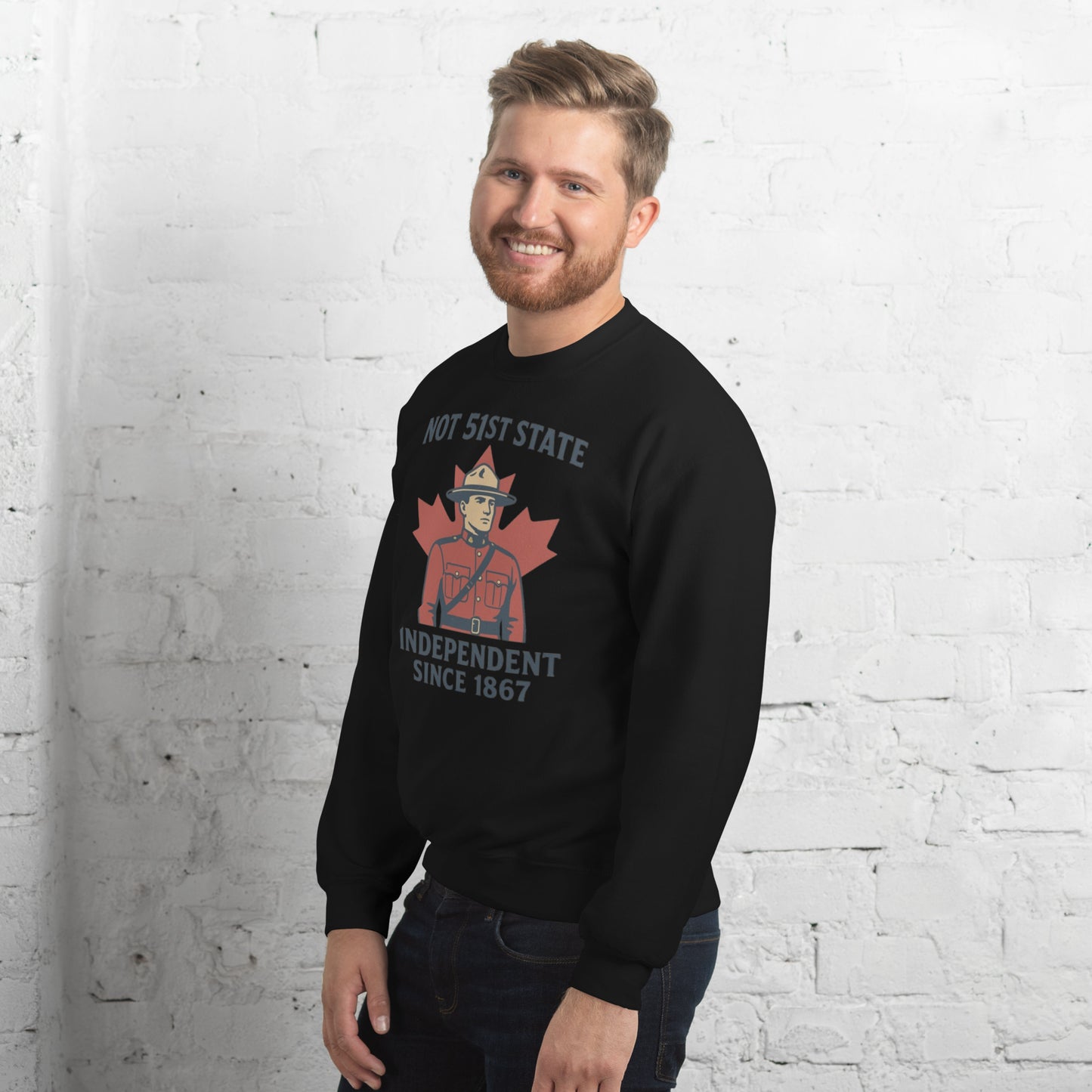 Not 51st State Mountie Unisex Sweatshirt from Rare Plus Apparel – unique movie & pop culture inspired design.