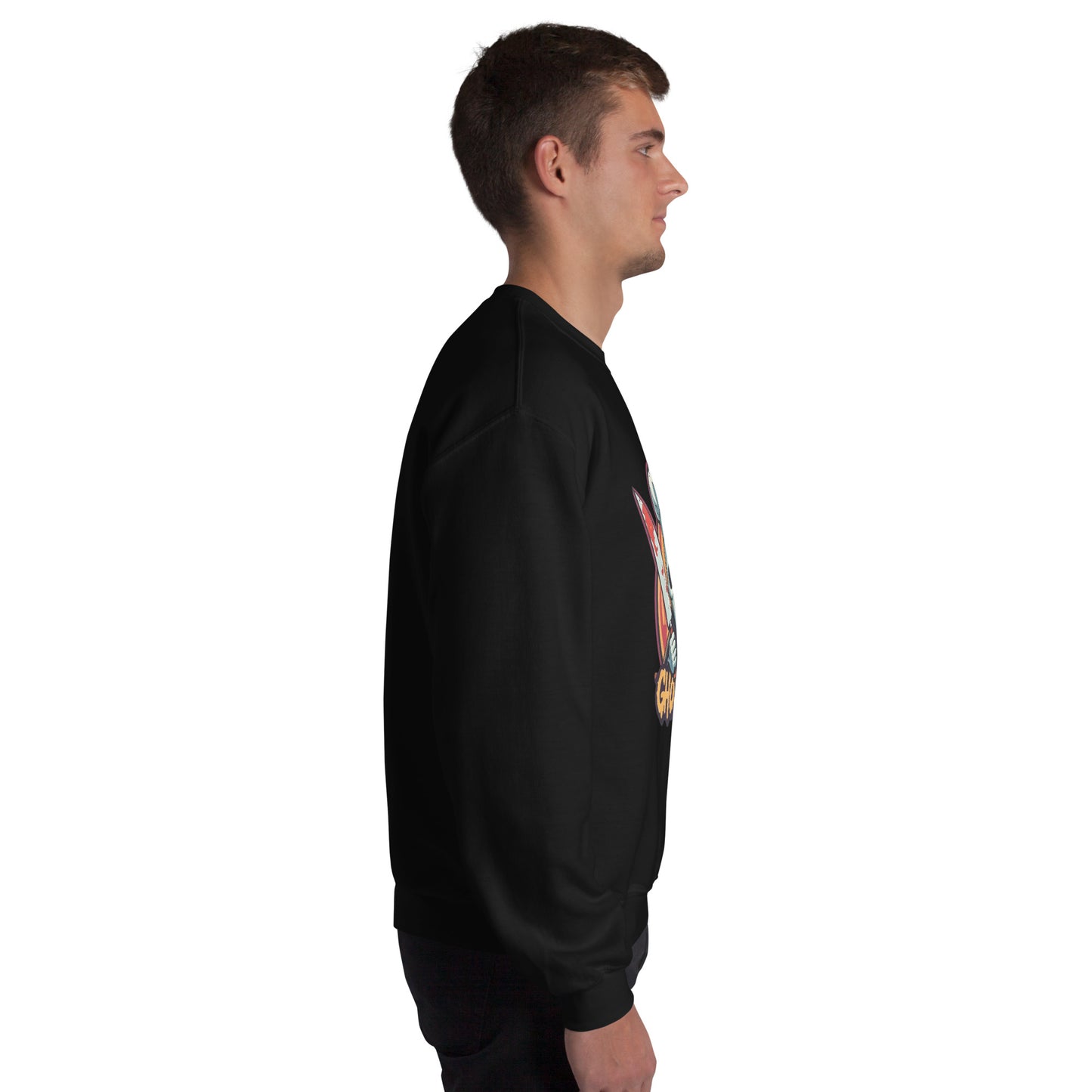 GhostBake Unisex Sweatshirt from Rare Plus Apparel – unique movie & pop culture inspired design.