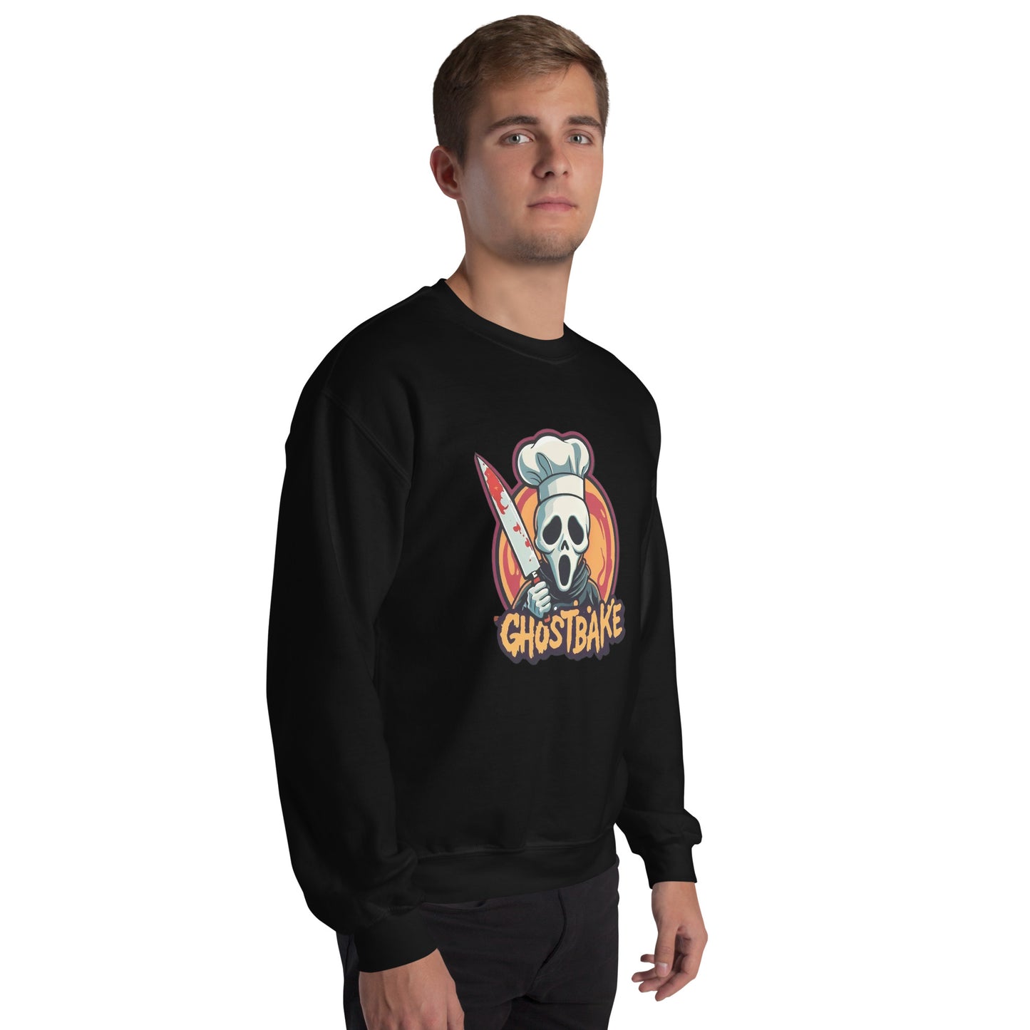 GhostBake Unisex Sweatshirt from Rare Plus Apparel – unique movie & pop culture inspired design.