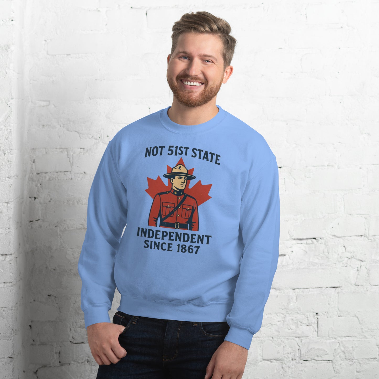 Not 51st State Mountie Unisex Sweatshirt from Rare Plus Apparel – unique movie & pop culture inspired design.