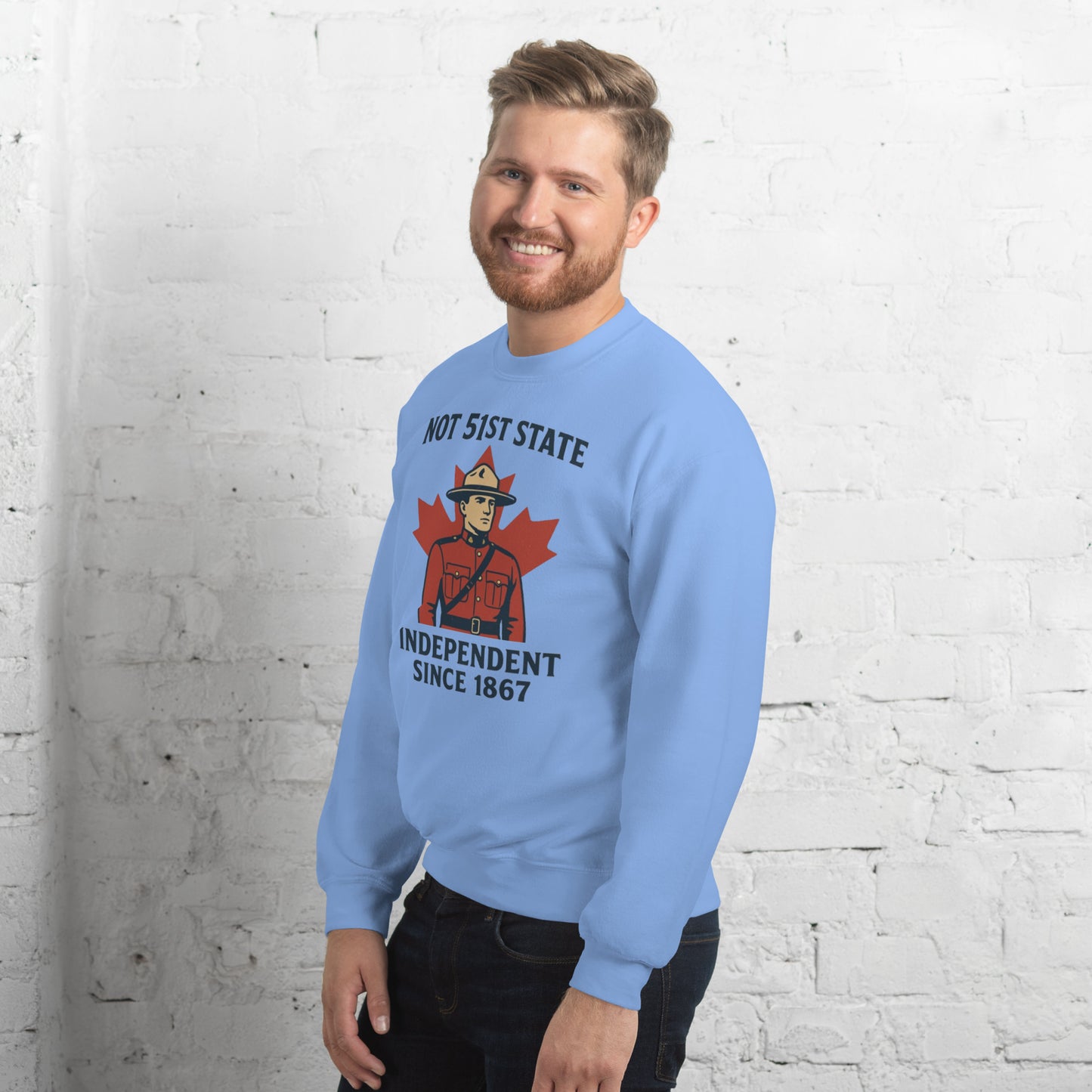 Not 51st State Mountie Unisex Sweatshirt from Rare Plus Apparel – unique movie & pop culture inspired design.