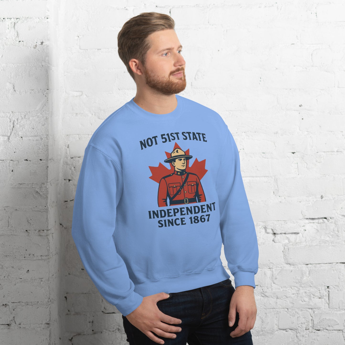 Not 51st State Mountie Unisex Sweatshirt from Rare Plus Apparel – unique movie & pop culture inspired design.