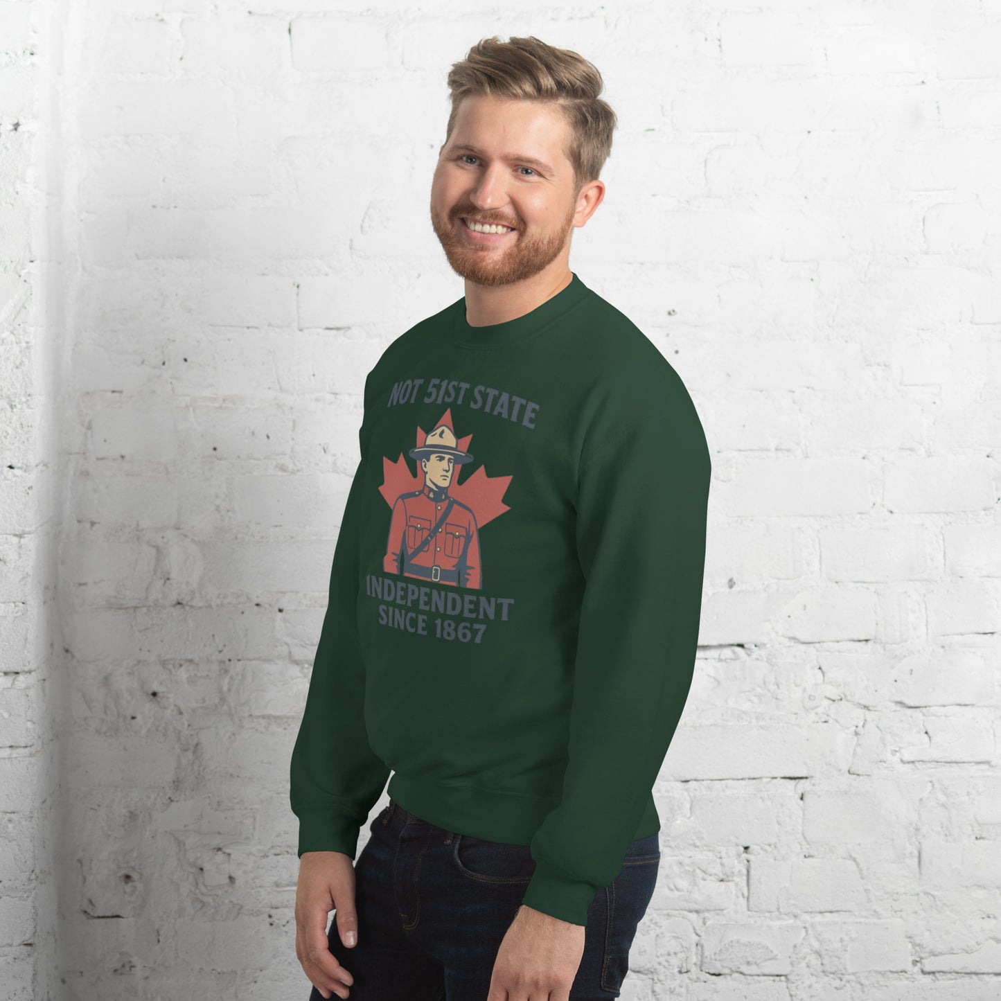 Not 51st State Mountie Unisex Sweatshirt from Rare Plus Apparel – unique movie & pop culture inspired design.