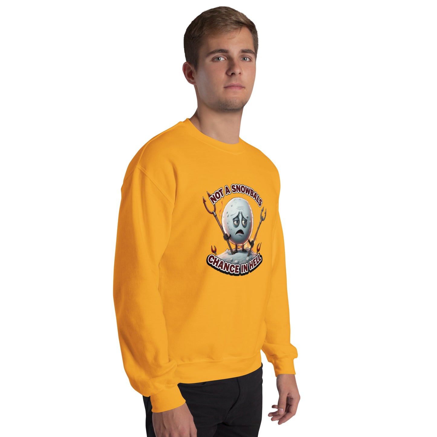 Not a Snowball’s Chance in Hell Unisex Sweatshirt from Rare Plus Apparel – unique movie & pop culture inspired design.