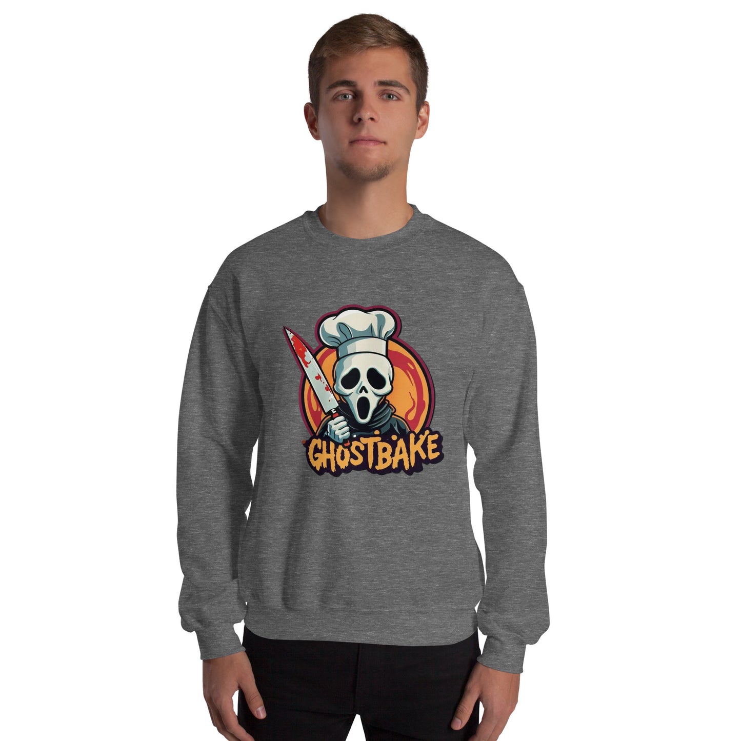 GhostBake Unisex Sweatshirt from Rare Plus Apparel – unique movie & pop culture inspired design.