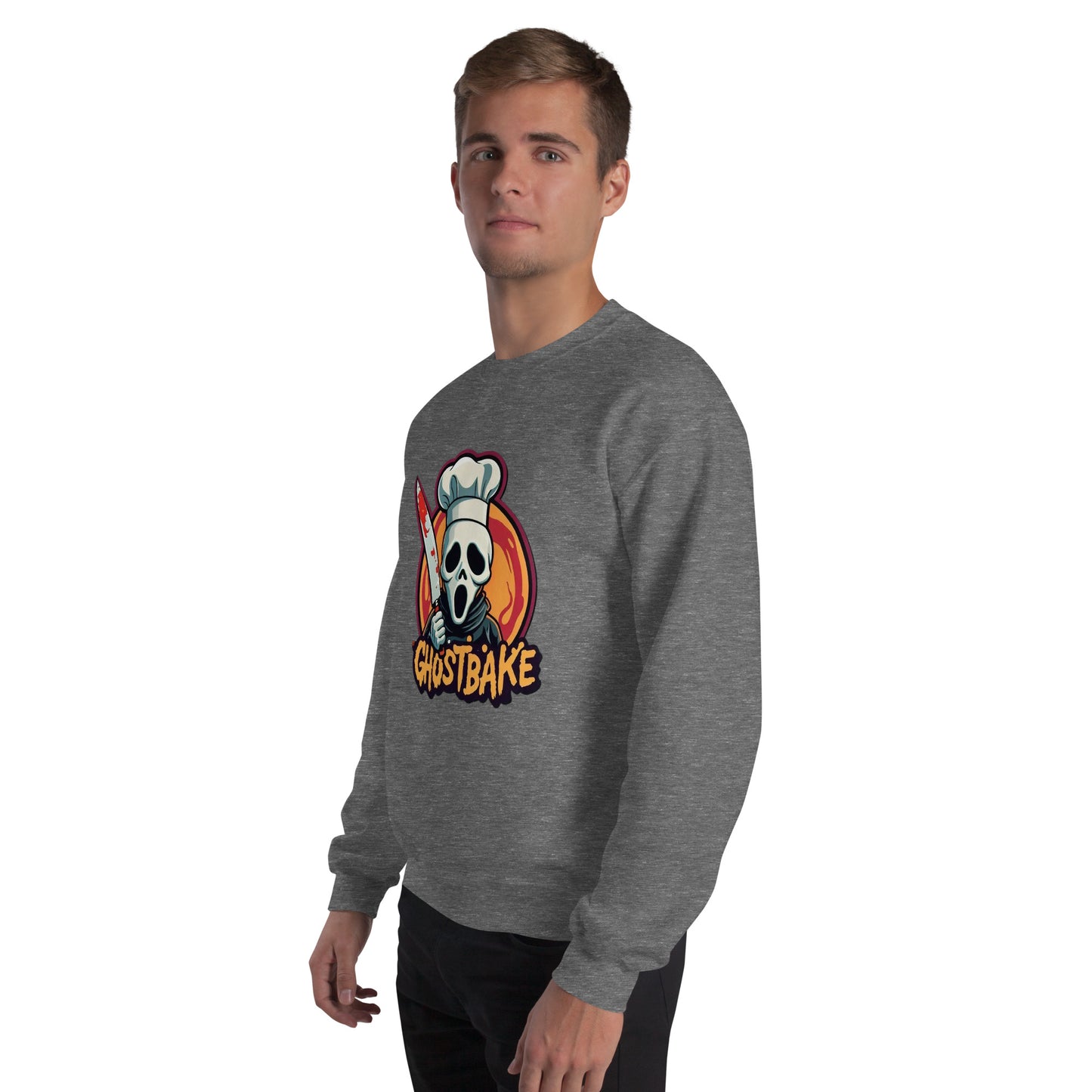GhostBake Unisex Sweatshirt from Rare Plus Apparel – unique movie & pop culture inspired design.