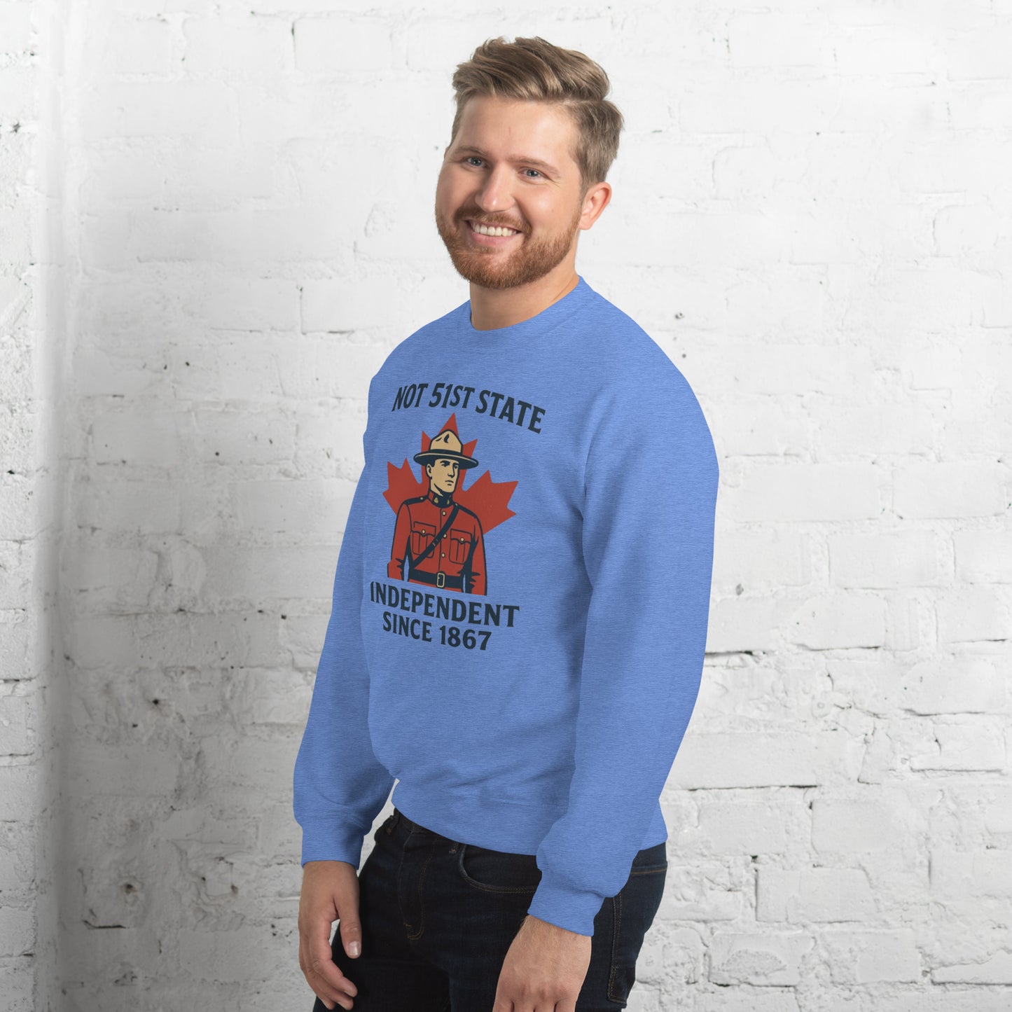 Not 51st State Mountie Unisex Sweatshirt from Rare Plus Apparel – unique movie & pop culture inspired design.