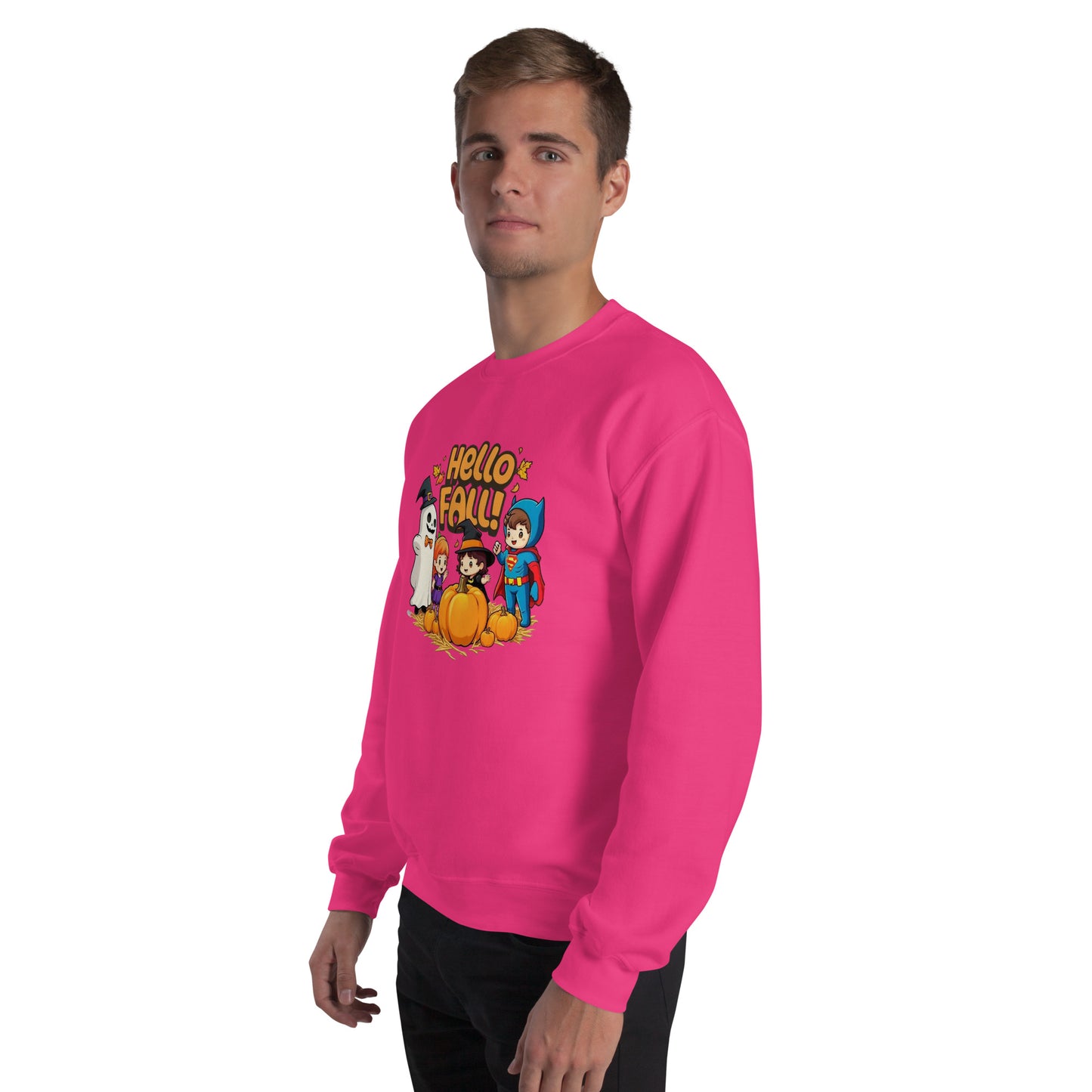Hello Fall Unisex Sweatshirt from Rare Plus Apparel – unique movie & pop culture inspired design.