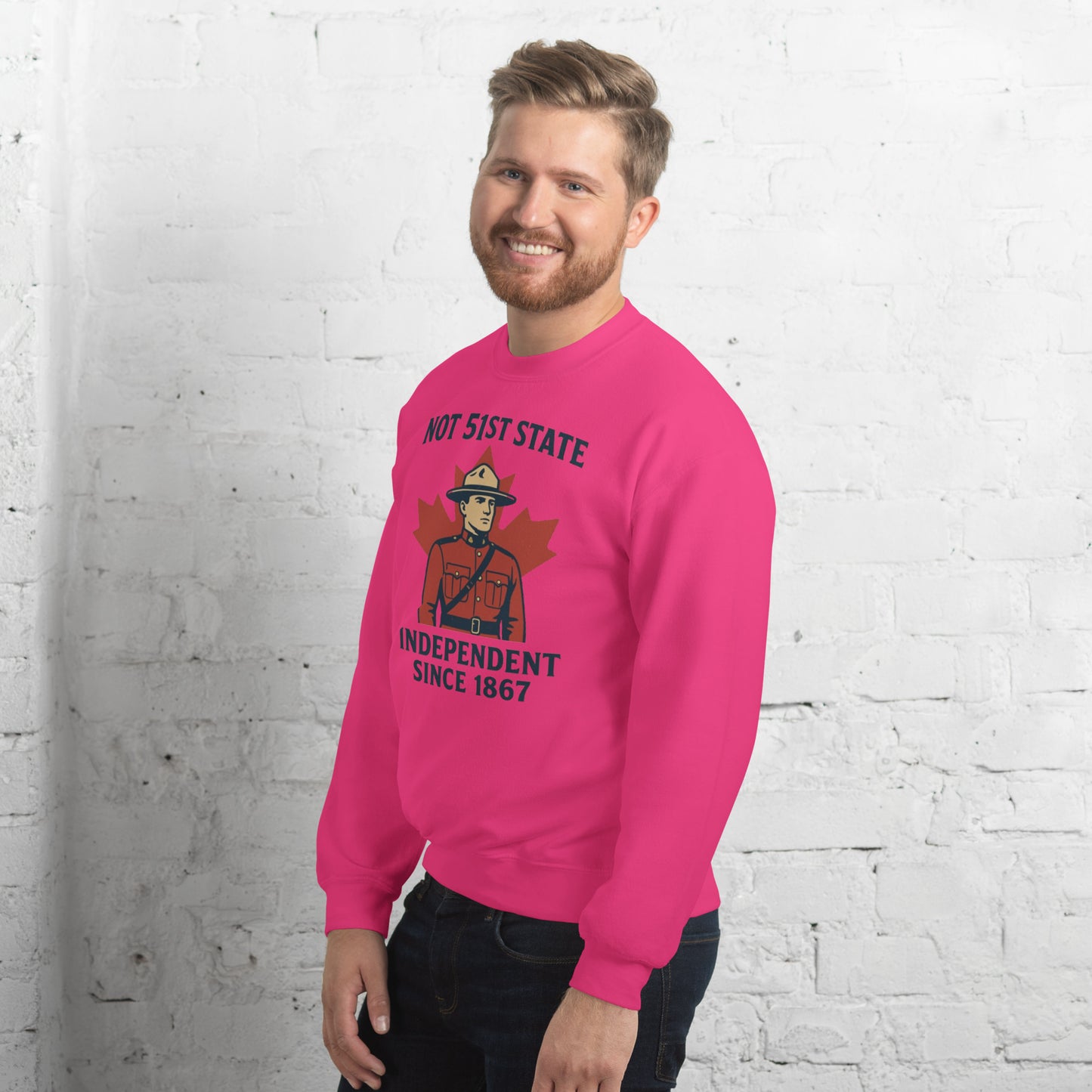 Not 51st State Mountie Unisex Sweatshirt from Rare Plus Apparel – unique movie & pop culture inspired design.