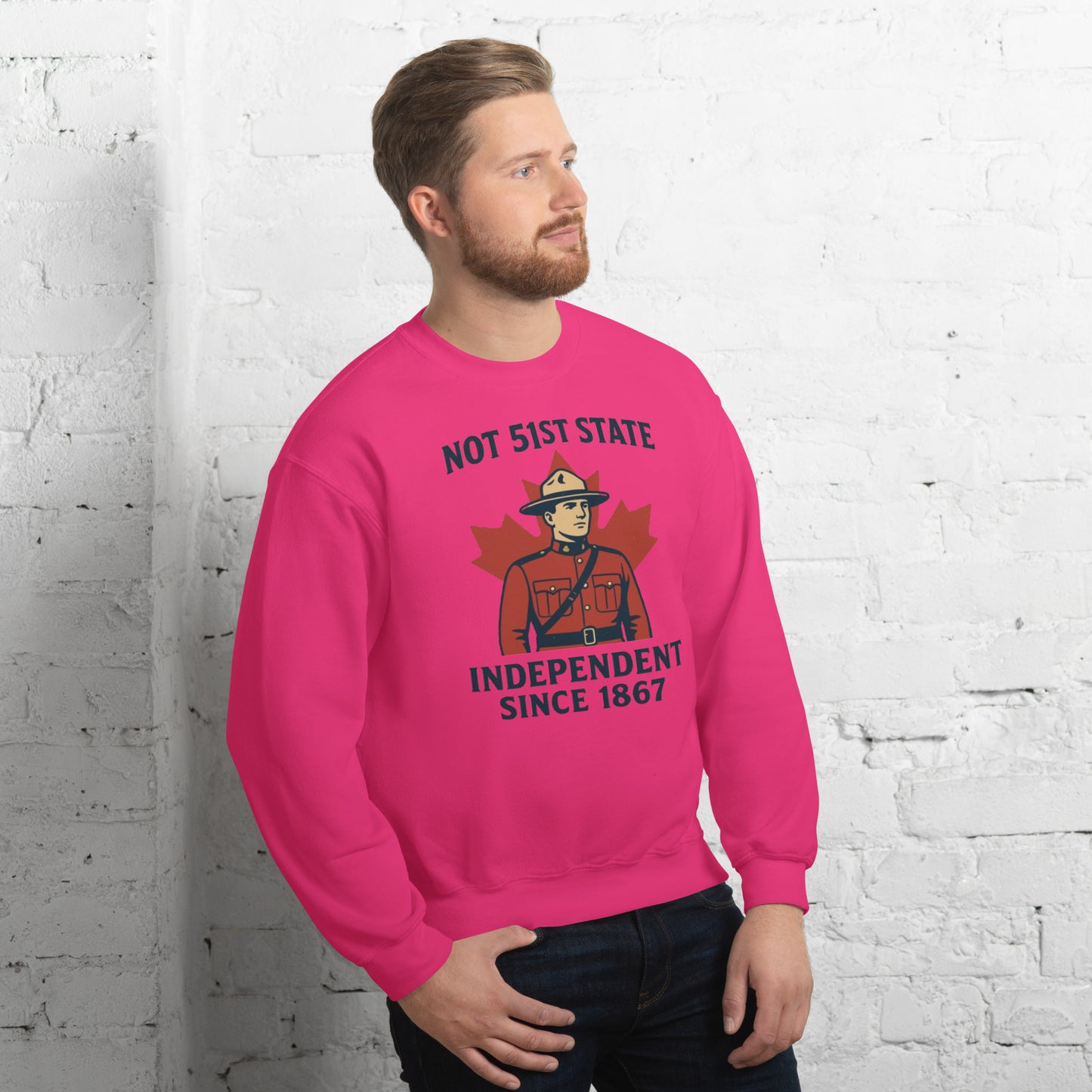 Not 51st State Mountie Unisex Sweatshirt from Rare Plus Apparel – unique movie & pop culture inspired design.