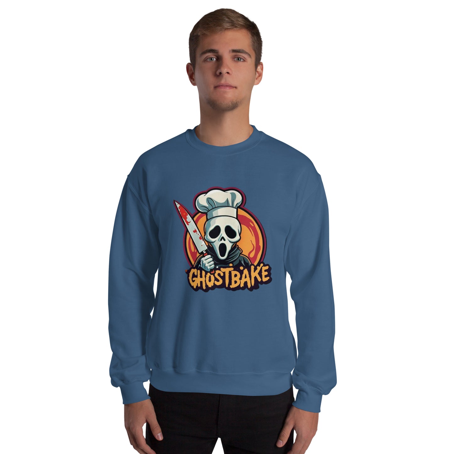 GhostBake Unisex Sweatshirt from Rare Plus Apparel – unique movie & pop culture inspired design.