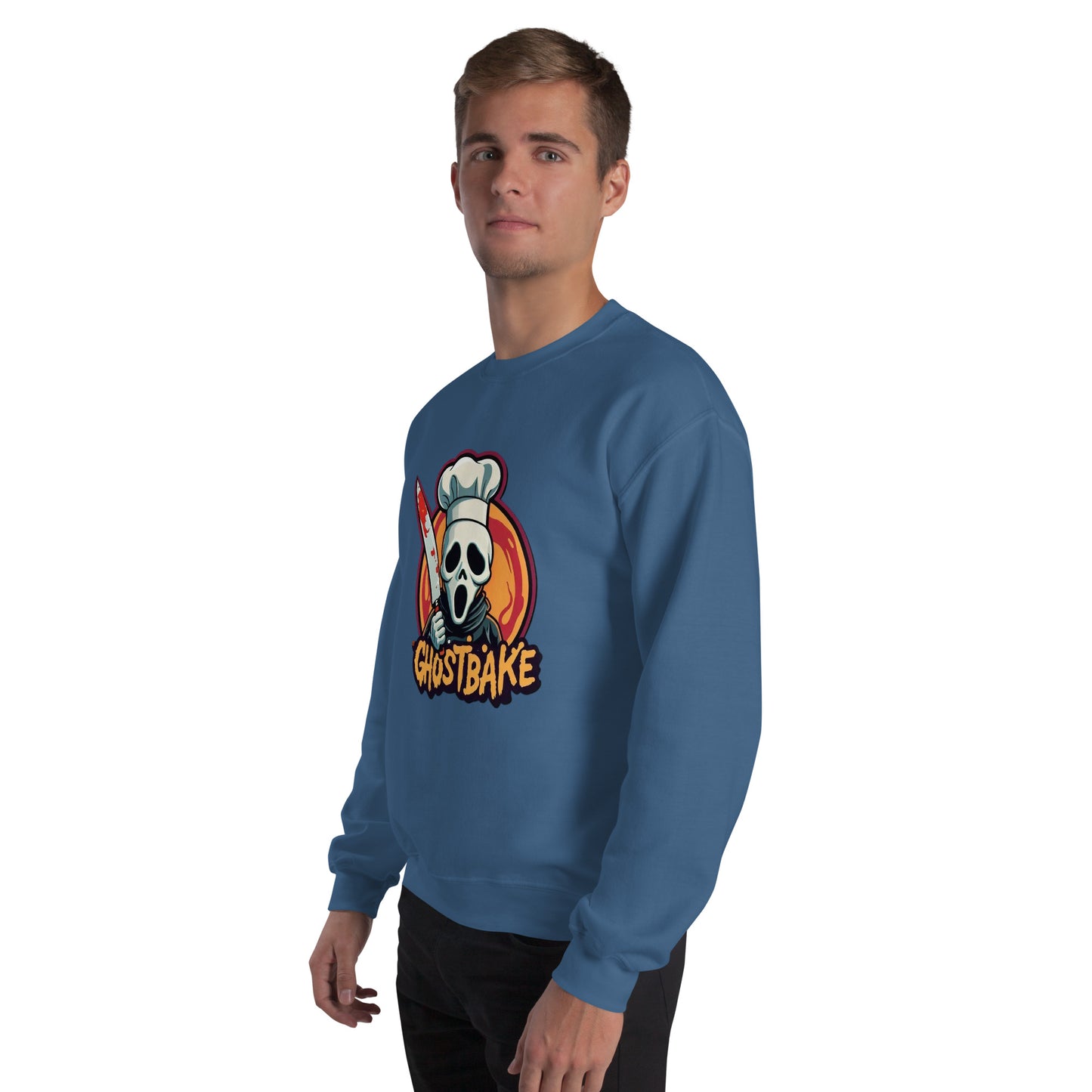 GhostBake Unisex Sweatshirt from Rare Plus Apparel – unique movie & pop culture inspired design.