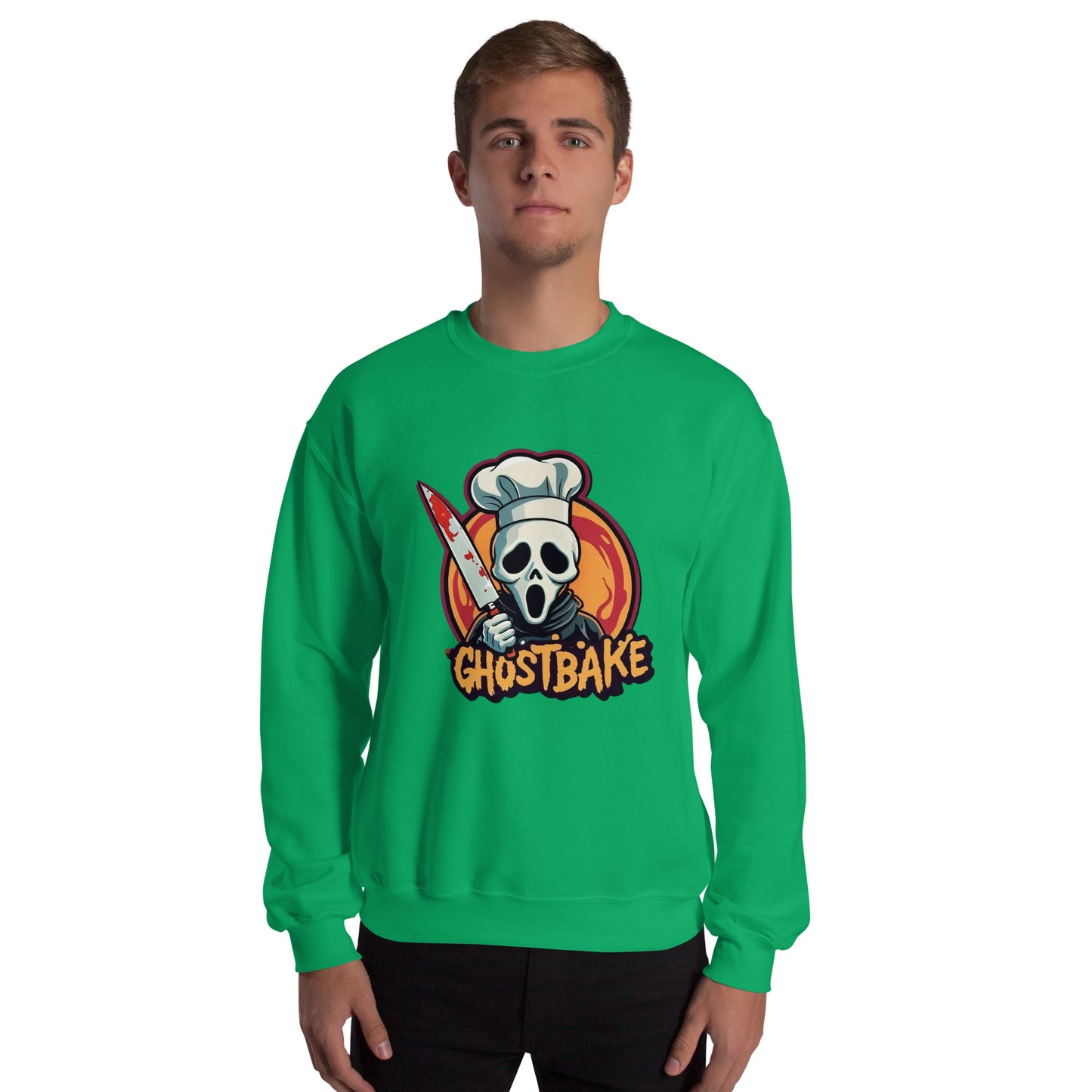GhostBake Unisex Sweatshirt from Rare Plus Apparel – unique movie & pop culture inspired design.