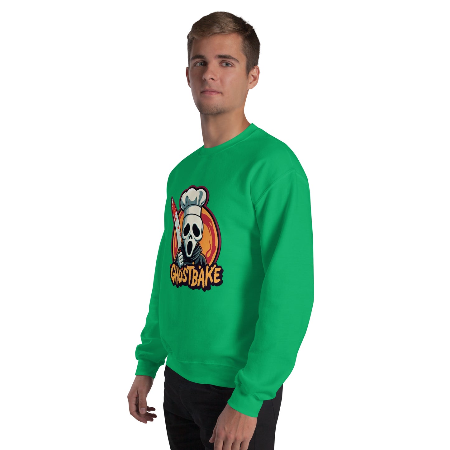 GhostBake Unisex Sweatshirt from Rare Plus Apparel – unique movie & pop culture inspired design.