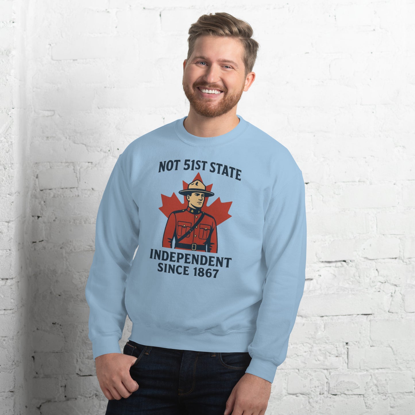 Not 51st State Mountie Unisex Sweatshirt from Rare Plus Apparel – unique movie & pop culture inspired design.