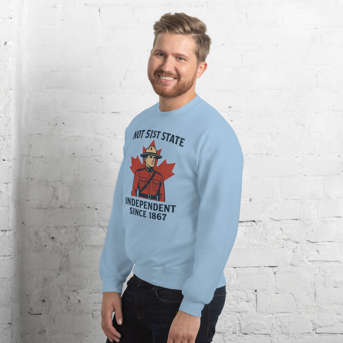 Not 51st State Mountie Unisex Sweatshirt from Rare Plus Apparel – unique movie & pop culture inspired design.