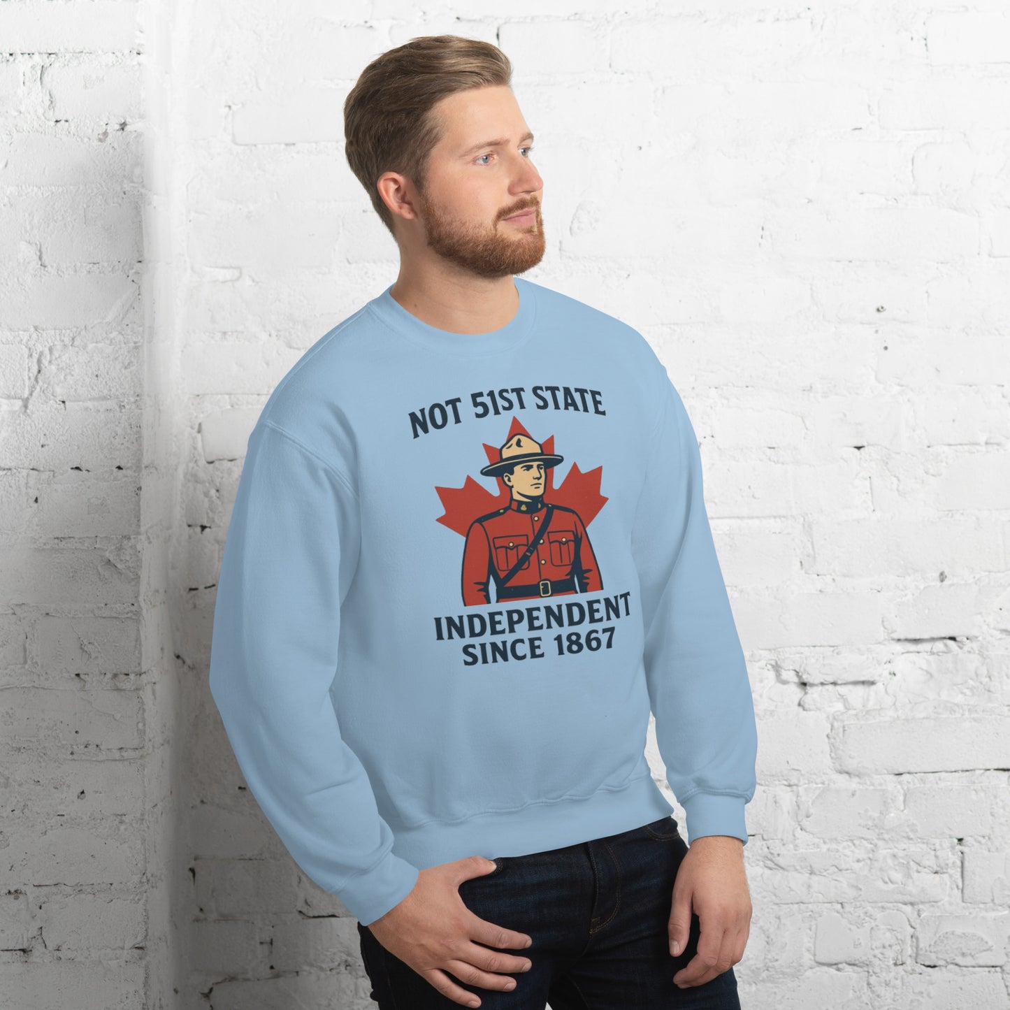 Not 51st State Mountie Unisex Sweatshirt from Rare Plus Apparel – unique movie & pop culture inspired design.