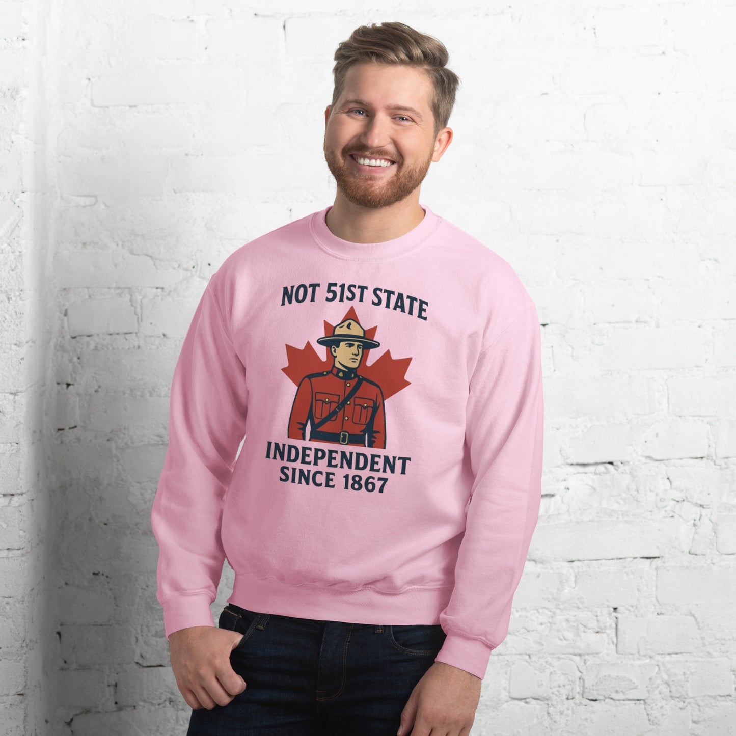 Not 51st State Mountie Unisex Sweatshirt from Rare Plus Apparel – unique movie & pop culture inspired design.