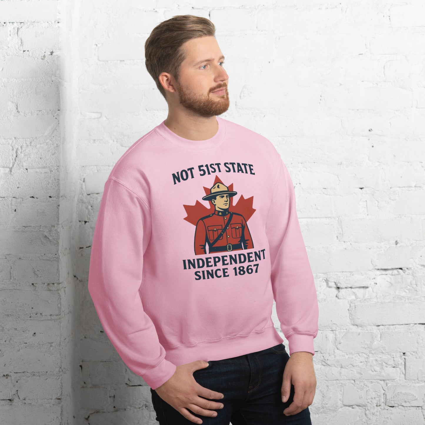 Not 51st State Mountie Unisex Sweatshirt from Rare Plus Apparel – unique movie & pop culture inspired design.