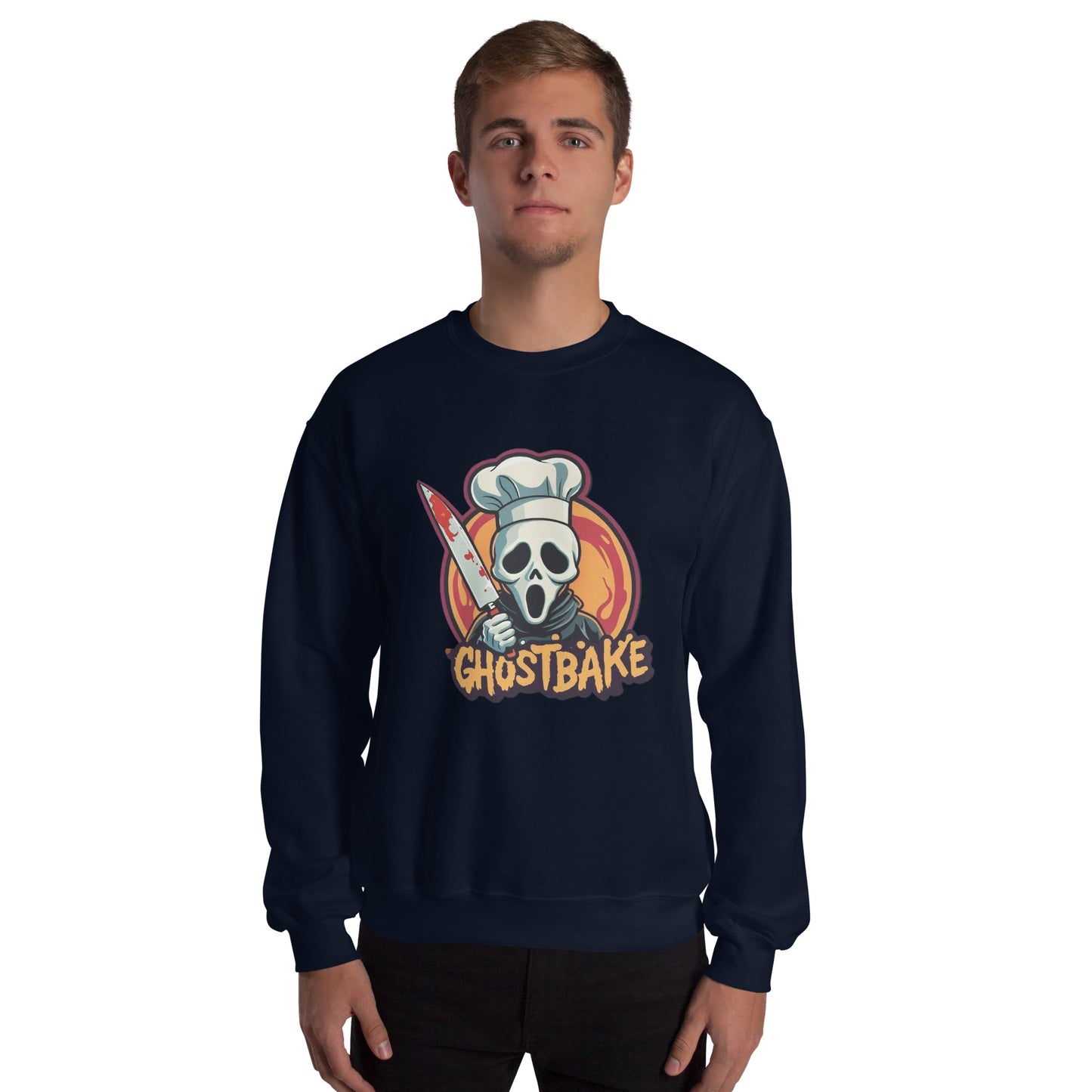 GhostBake Unisex Sweatshirt from Rare Plus Apparel – unique movie & pop culture inspired design.