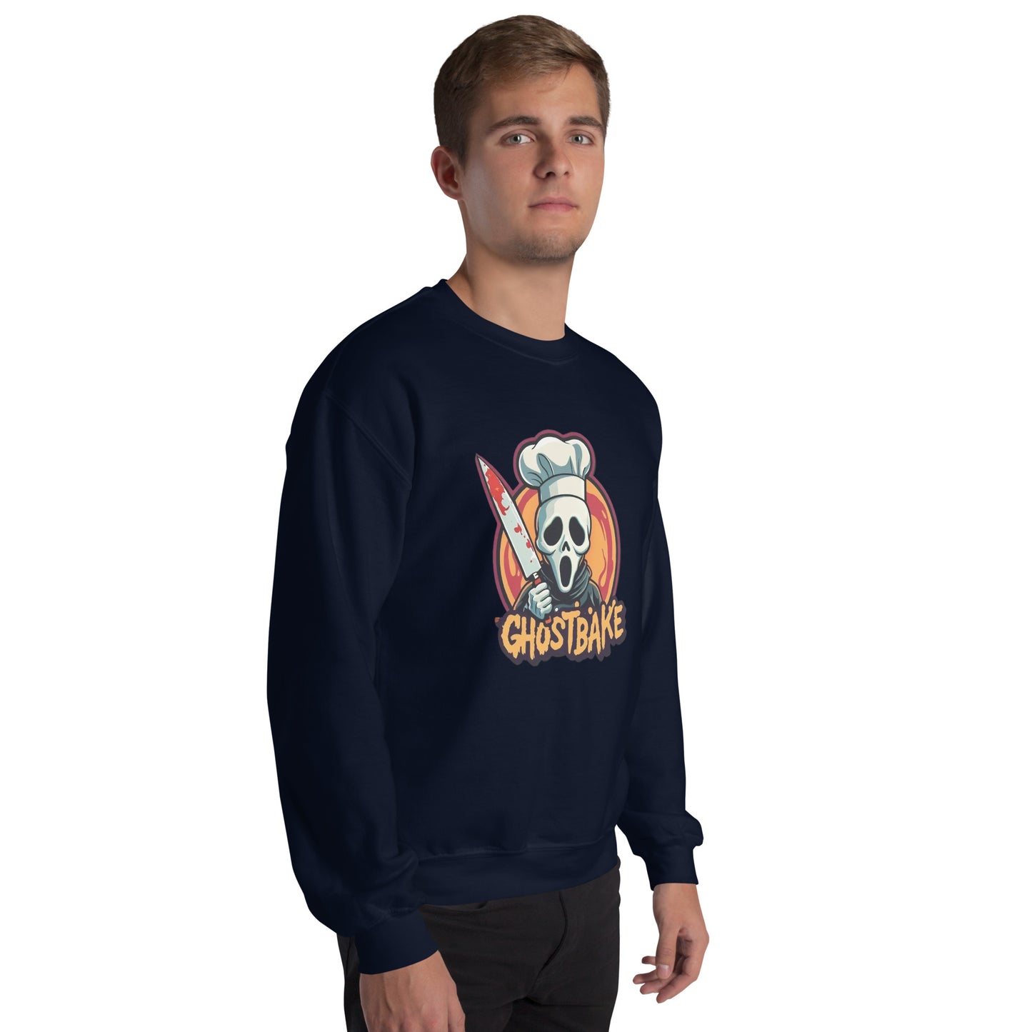 GhostBake Unisex Sweatshirt from Rare Plus Apparel – unique movie & pop culture inspired design.