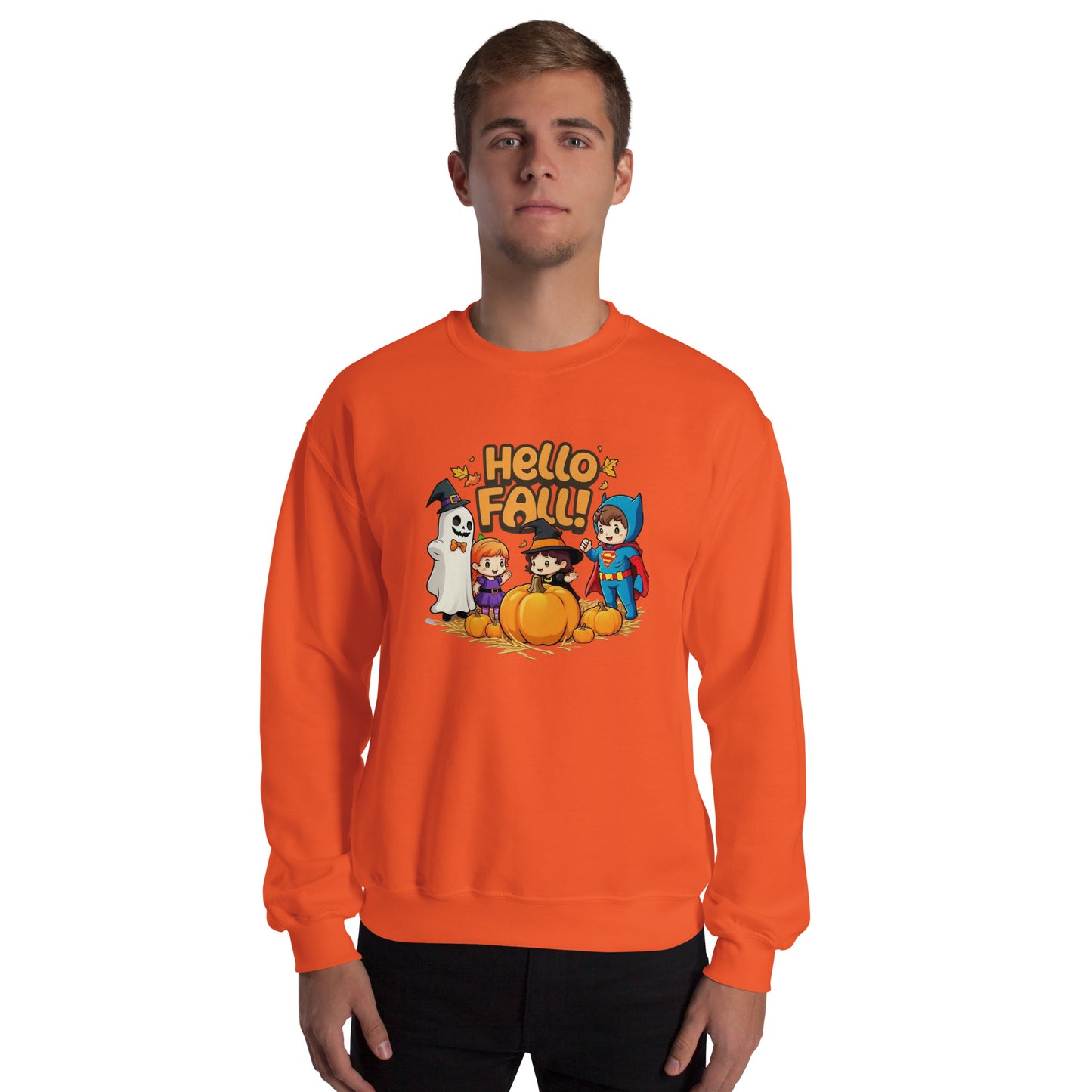 Hello Fall Unisex Sweatshirt from Rare Plus Apparel – unique movie & pop culture inspired design.