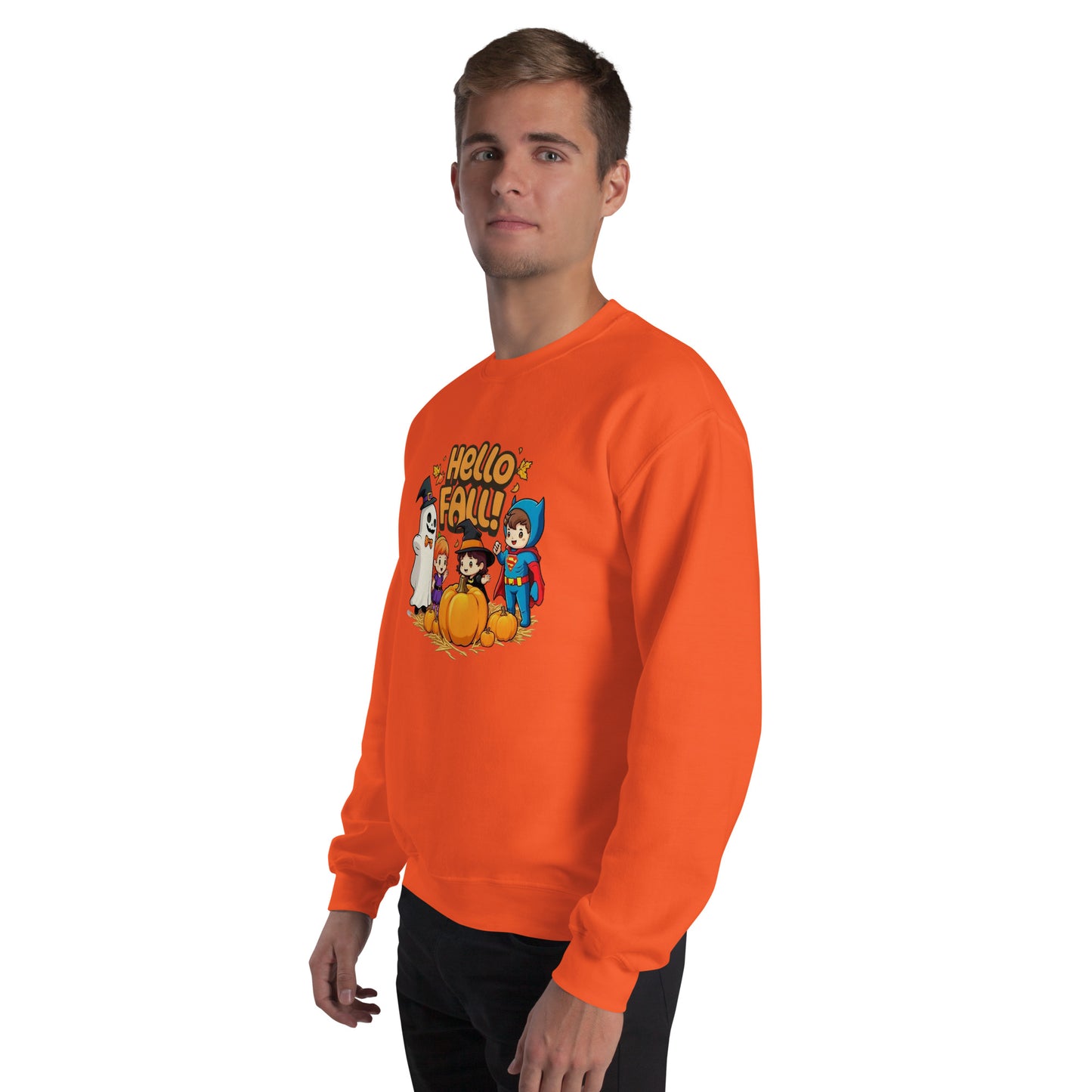 Hello Fall Unisex Sweatshirt from Rare Plus Apparel – unique movie & pop culture inspired design.