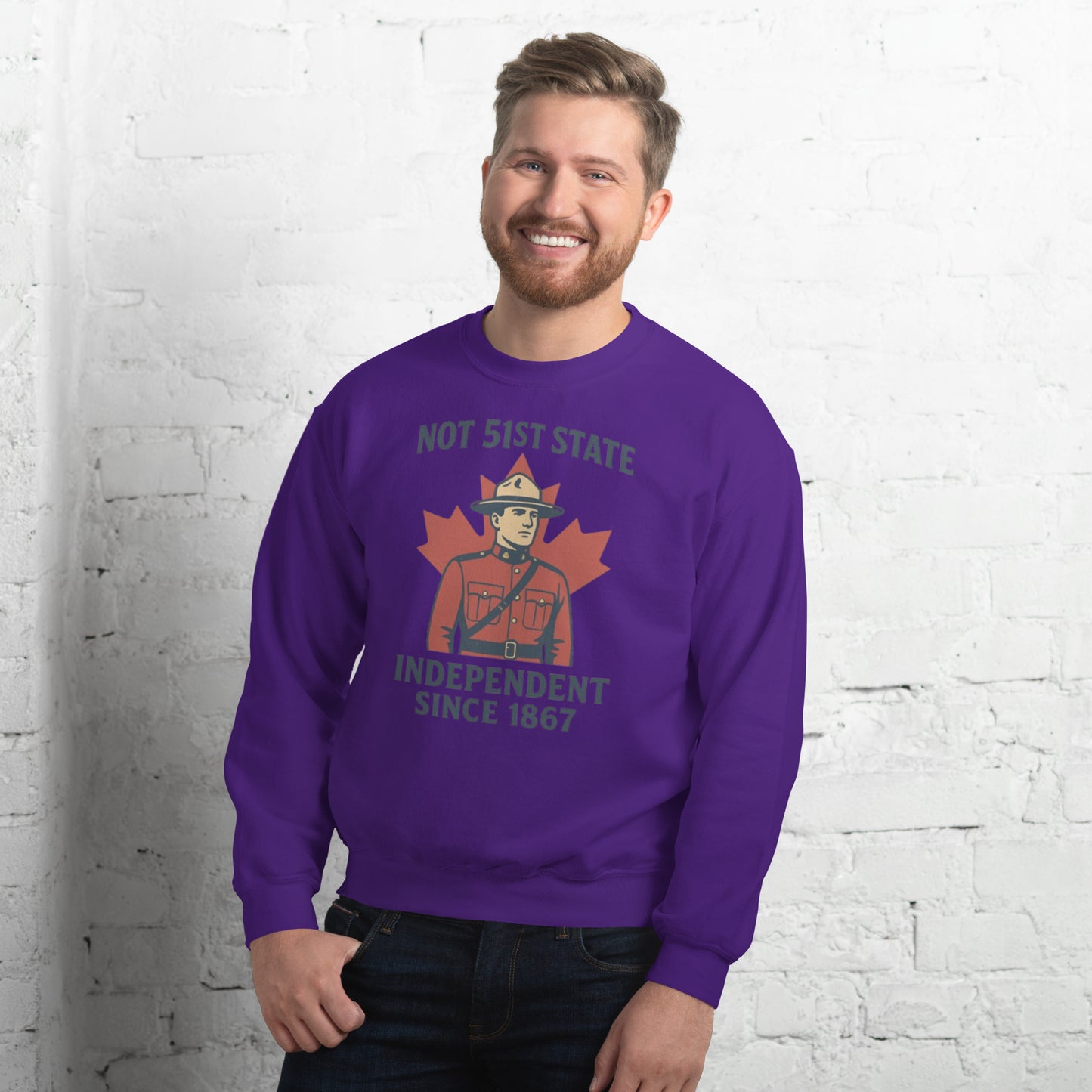 Not 51st State Mountie Unisex Sweatshirt from Rare Plus Apparel – unique movie & pop culture inspired design.