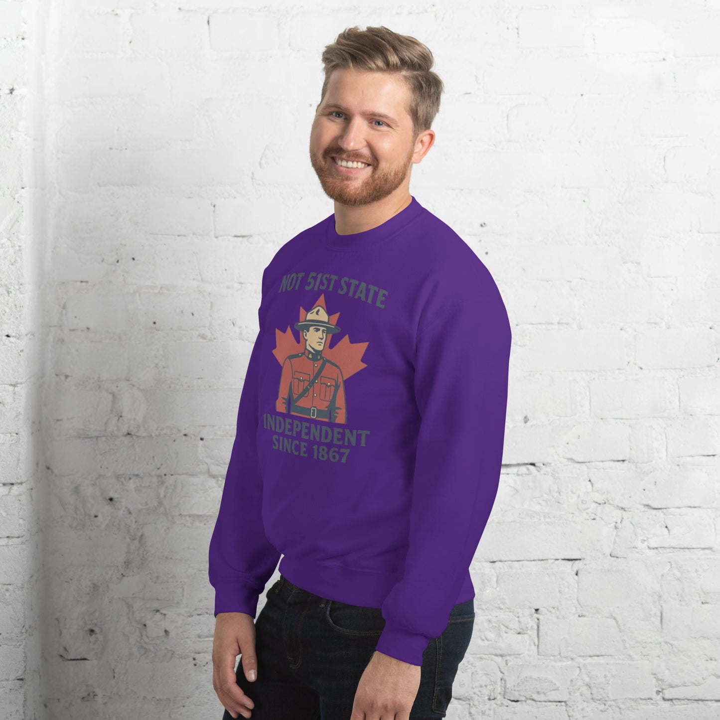 Not 51st State Mountie Unisex Sweatshirt from Rare Plus Apparel – unique movie & pop culture inspired design.