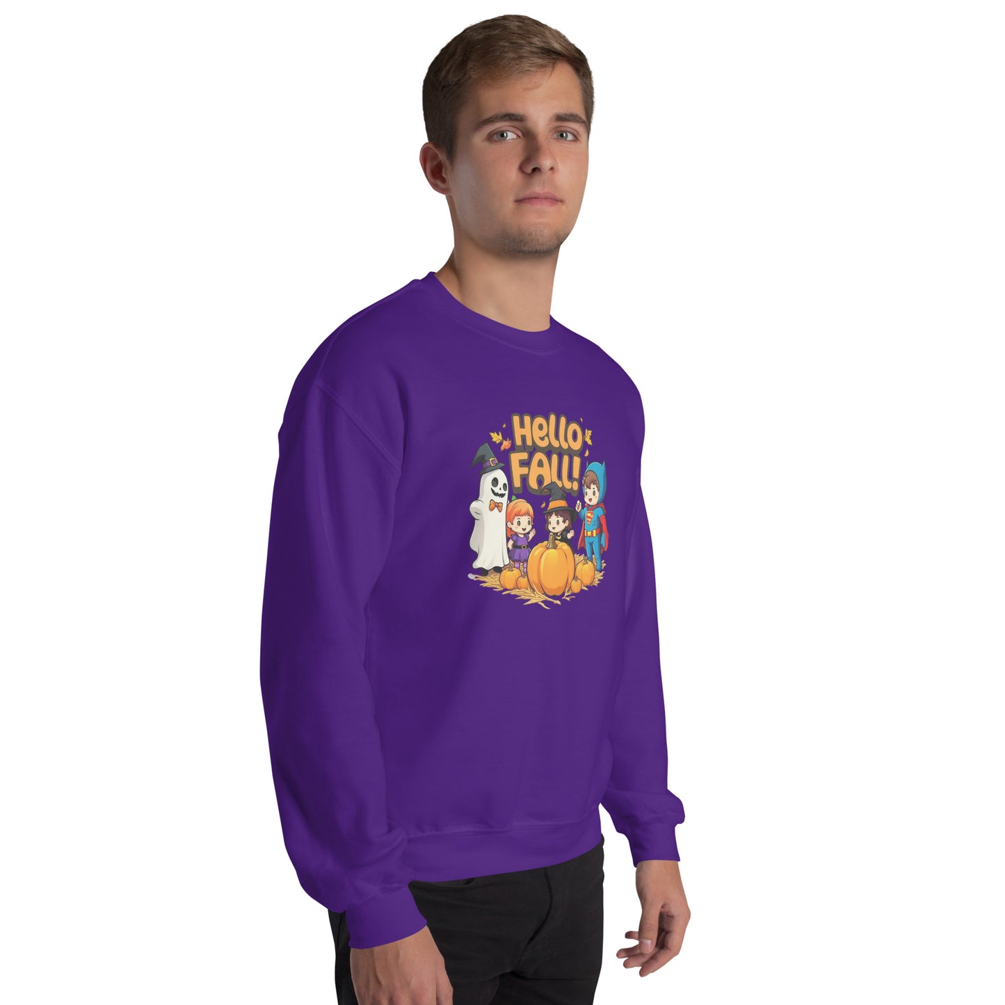 Hello Fall Unisex Sweatshirt from Rare Plus Apparel – unique movie & pop culture inspired design.