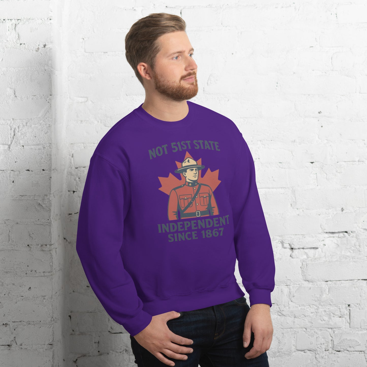 Not 51st State Mountie Unisex Sweatshirt from Rare Plus Apparel – unique movie & pop culture inspired design.