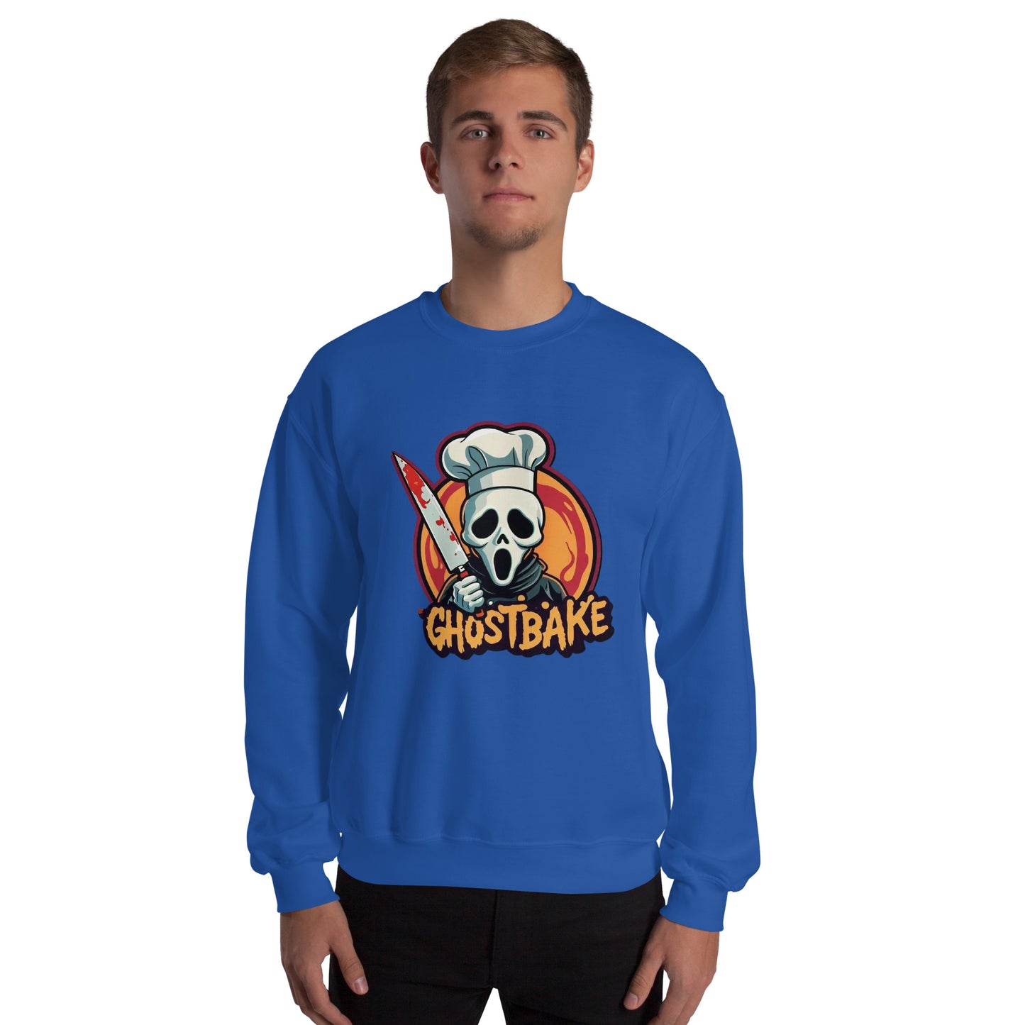 GhostBake Unisex Sweatshirt from Rare Plus Apparel – unique movie & pop culture inspired design.