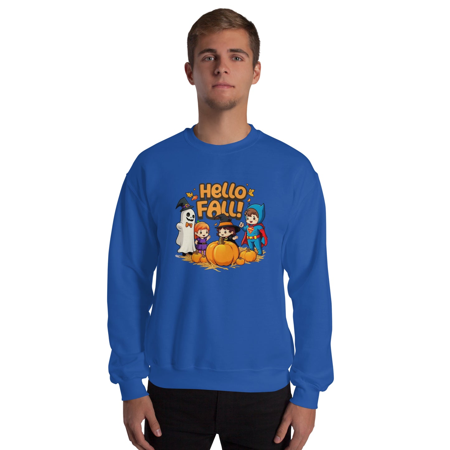 Hello Fall Unisex Sweatshirt from Rare Plus Apparel – unique movie & pop culture inspired design.