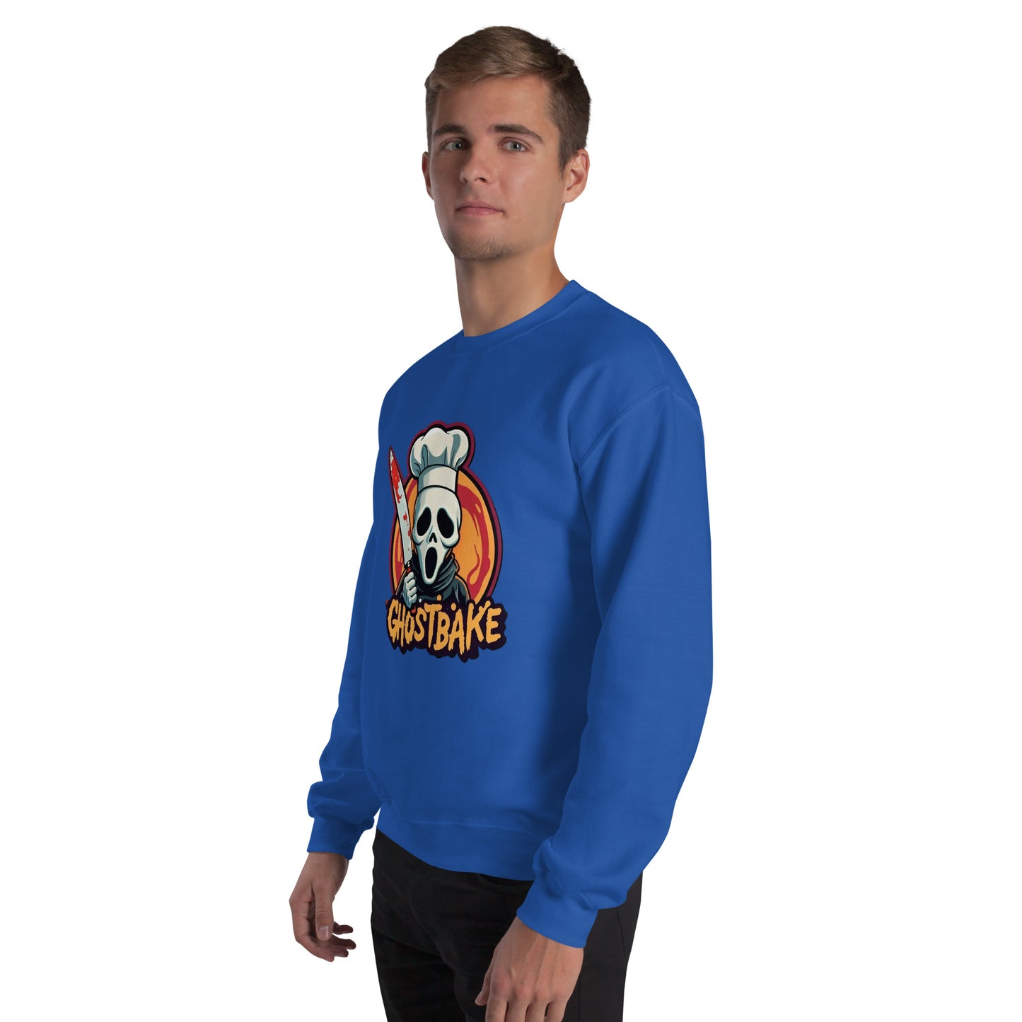 GhostBake Unisex Sweatshirt from Rare Plus Apparel – unique movie & pop culture inspired design.