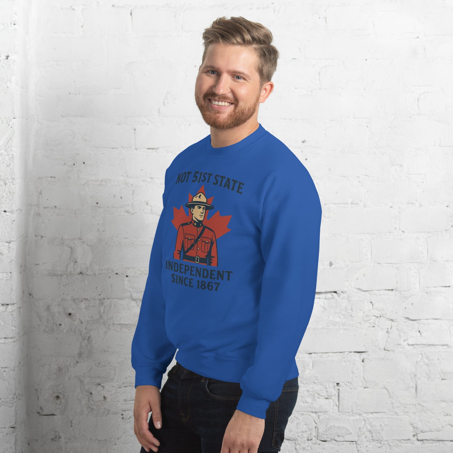 Not 51st State Mountie Unisex Sweatshirt from Rare Plus Apparel – unique movie & pop culture inspired design.