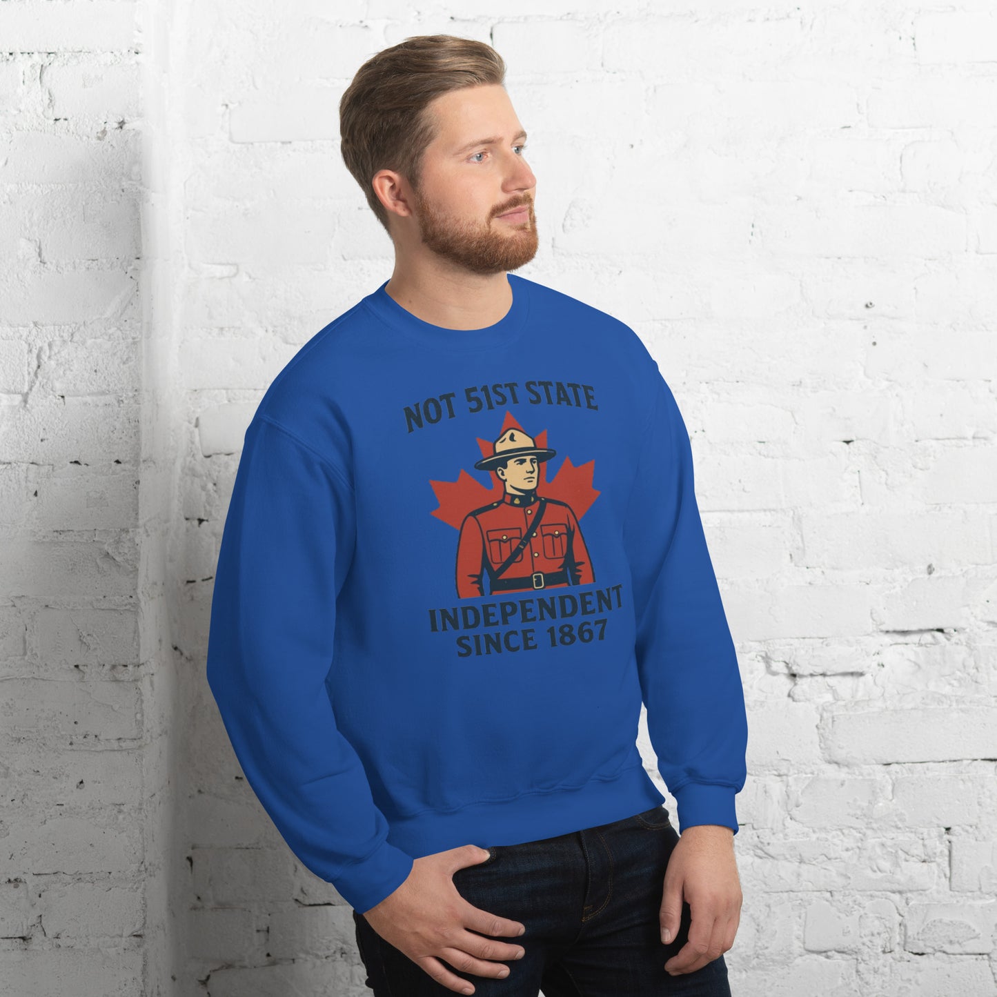 Not 51st State Mountie Unisex Sweatshirt from Rare Plus Apparel – unique movie & pop culture inspired design.