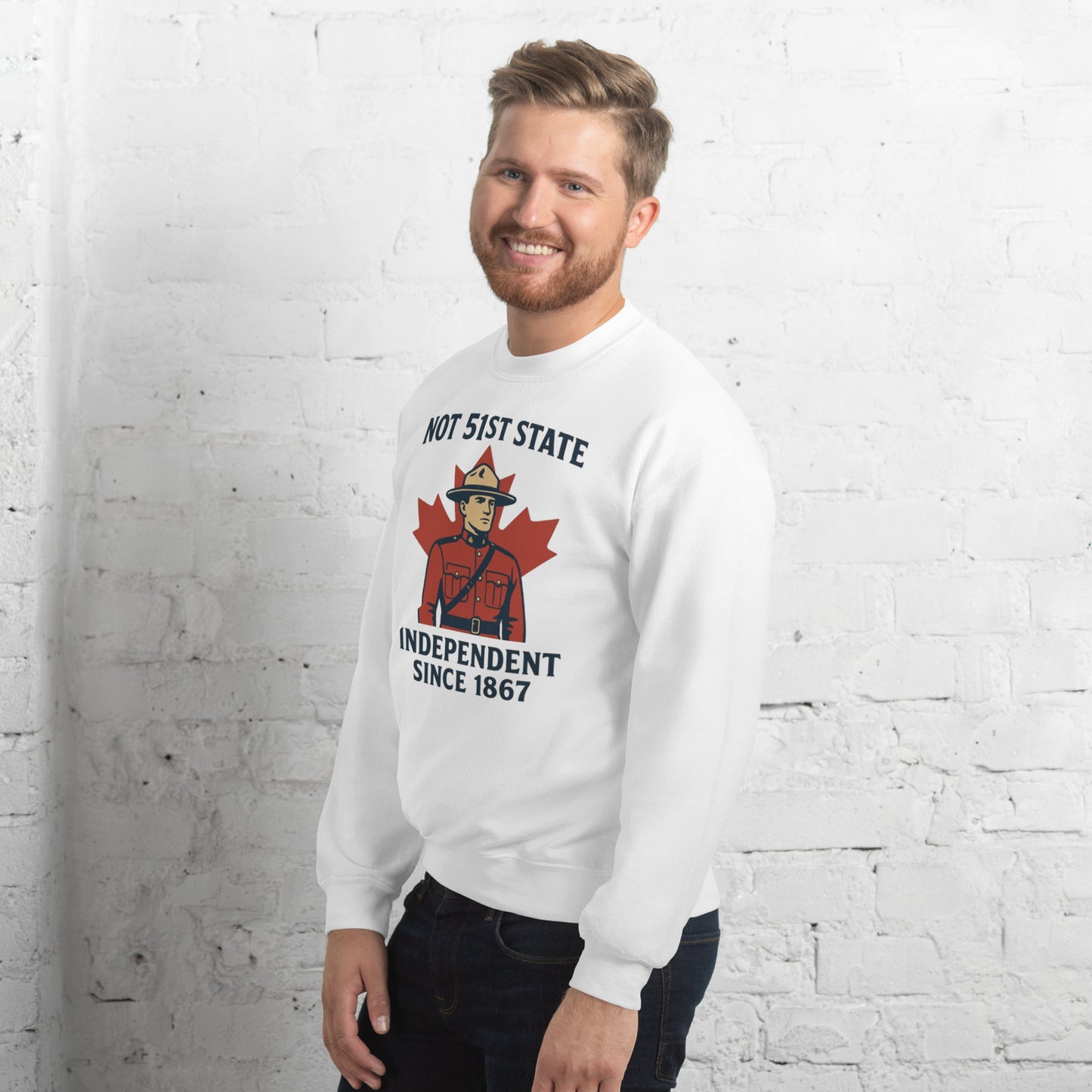 Not 51st State Mountie Unisex Sweatshirt from Rare Plus Apparel – unique movie & pop culture inspired design.