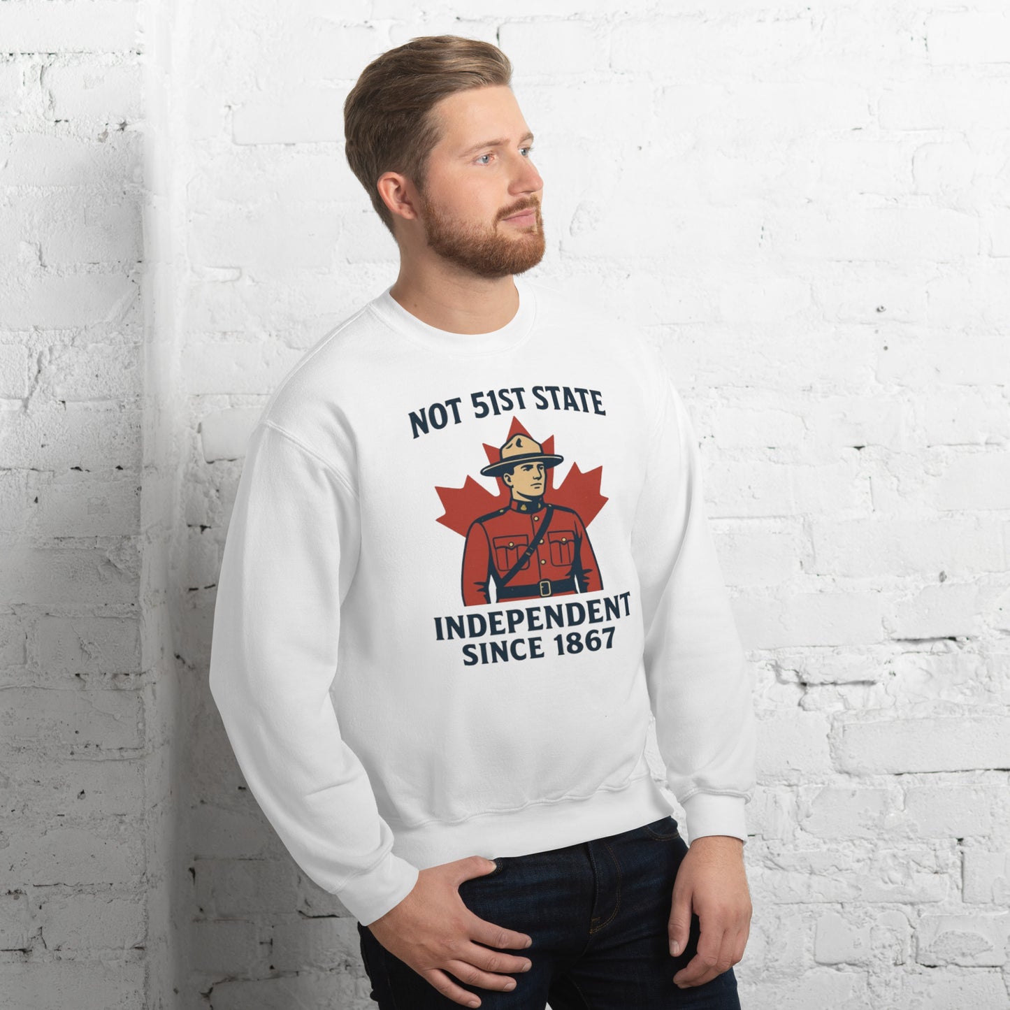 Not 51st State Mountie Unisex Sweatshirt from Rare Plus Apparel – unique movie & pop culture inspired design.